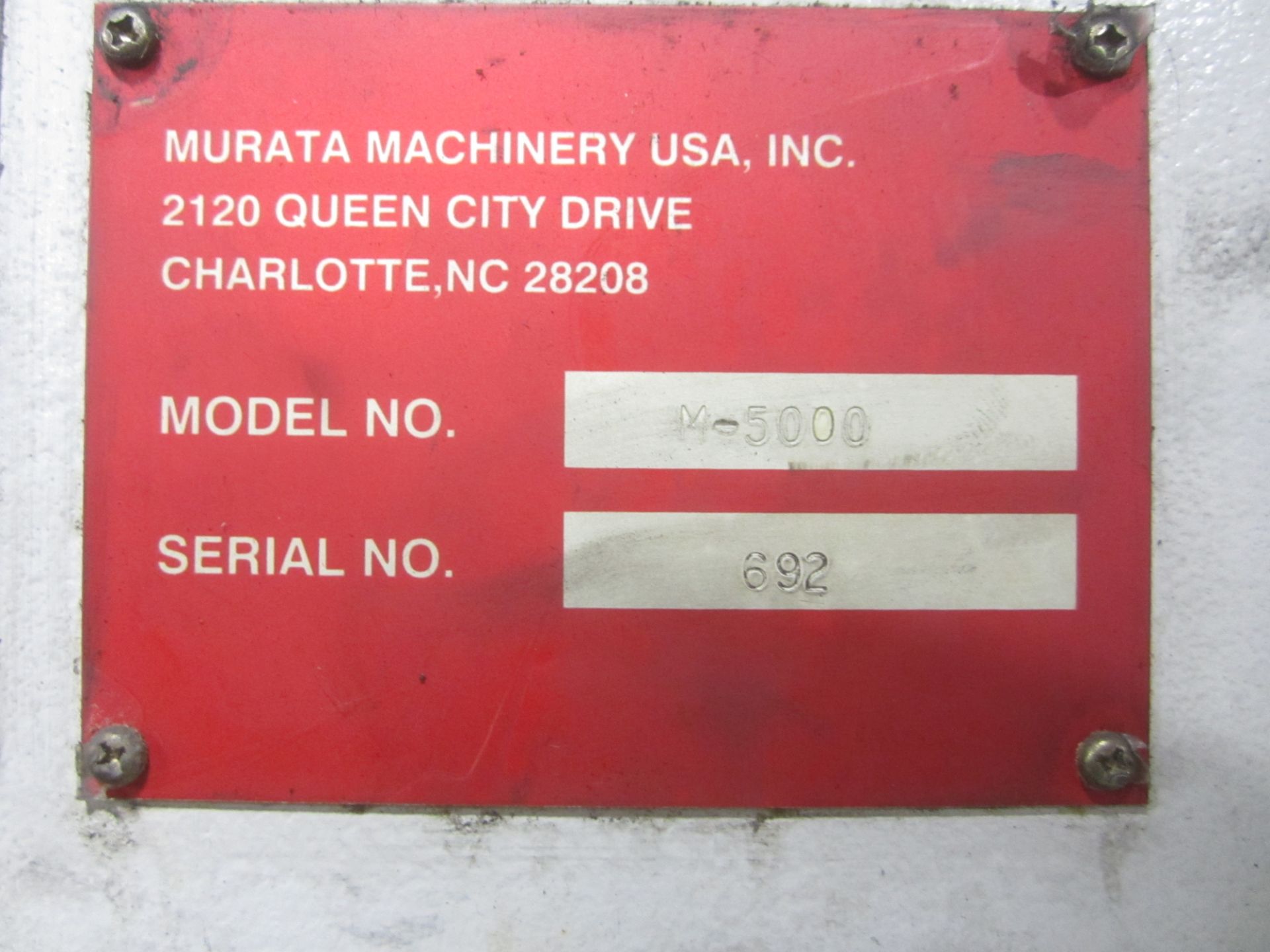 Muratec Model M5000 CNC Turret Punch, s/n 892, Fanuc 16P CNC Control, 45 Ton, 72” X 60” Sheet Size - Image 8 of 8