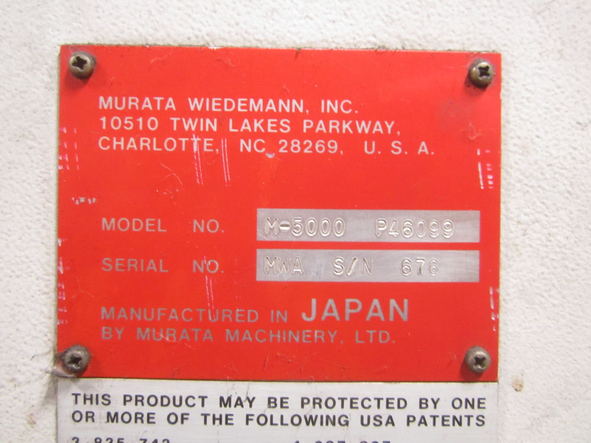 Muratec Model M5000 CNC Turret Punch, s/n 676, Fanuc 16P CNC Control, 45 Ton, 72” X 60” Sheet Size - Image 8 of 8