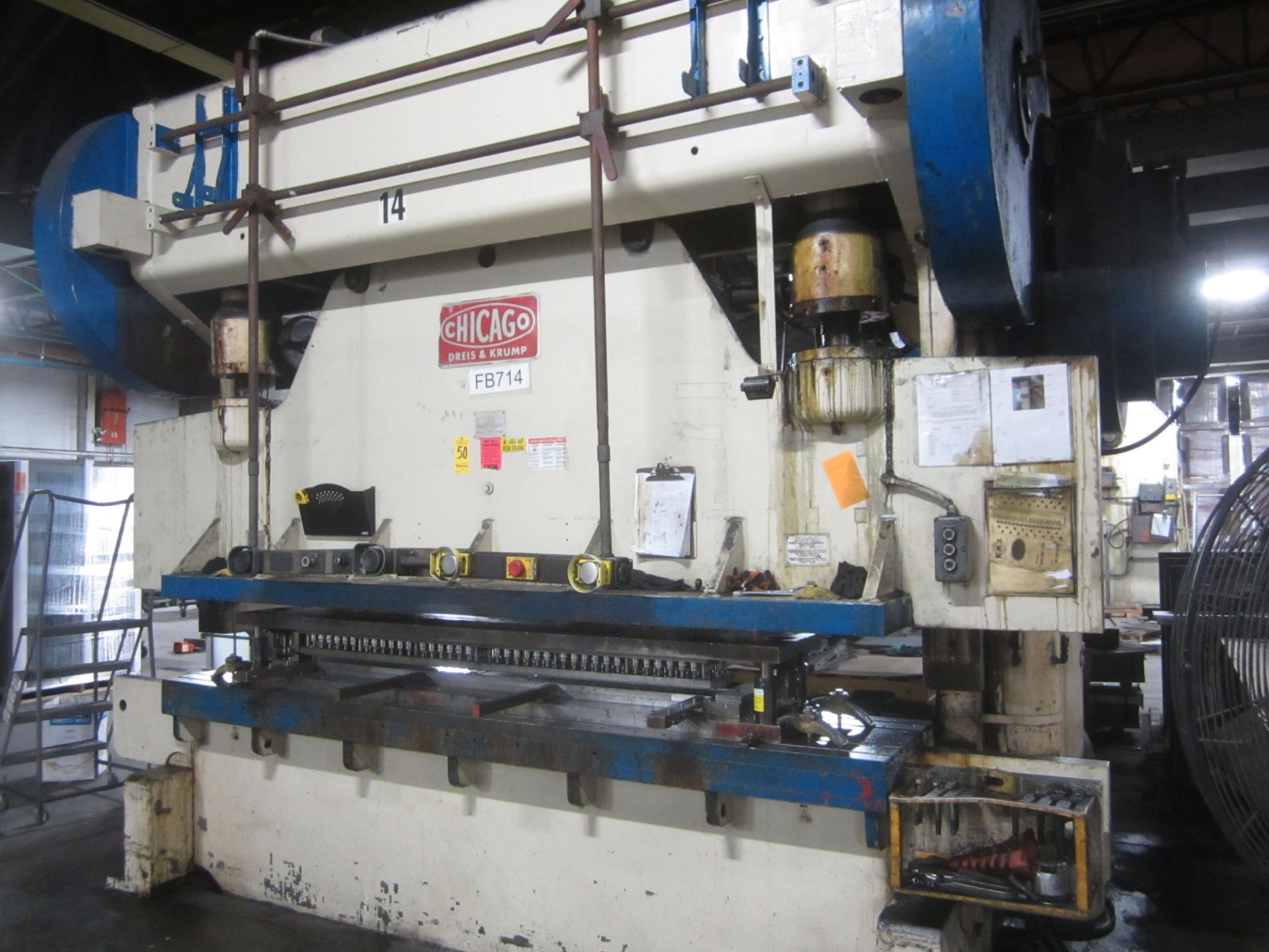 Chicago Dreis & Krump Model 400-D-10 Mechanical Press Brake, s/n P-9376, 400 Ton, 10’6” Overall, 8’ - Image 2 of 9