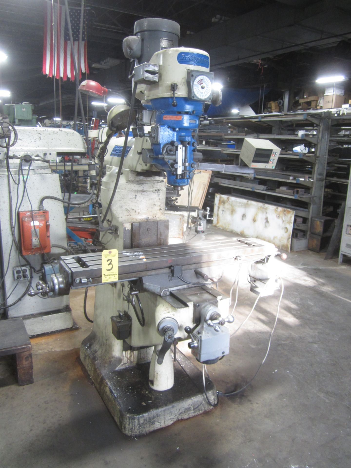 Bridgeport 1 1/2 HP Vari-Speed Vertical Mill, s/n 12BR184523, Mitutoyo D.R.O., Align Power Table