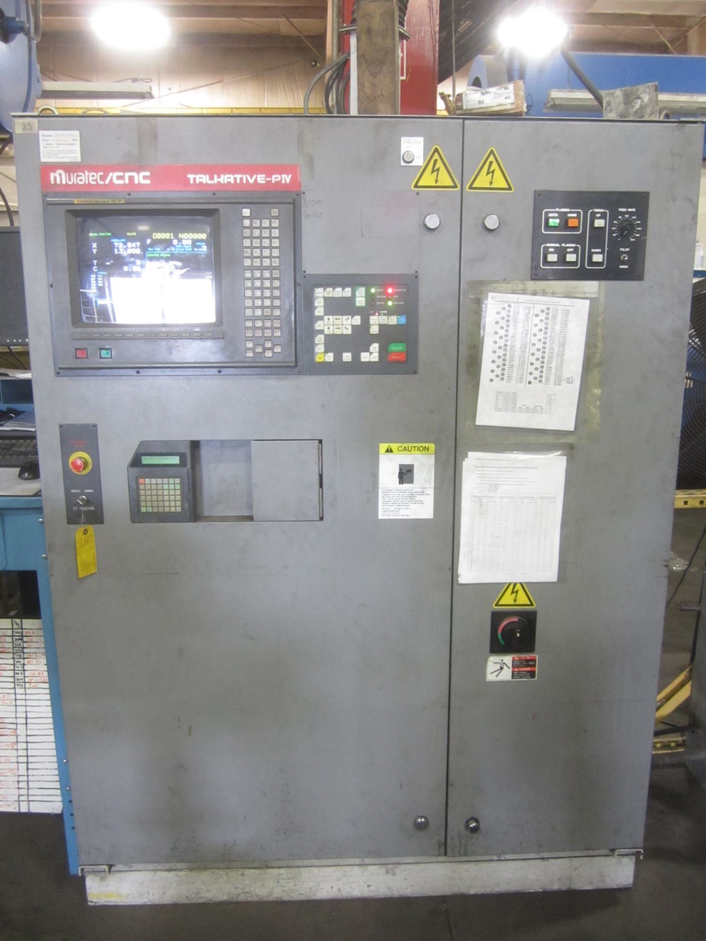 Muratec Model M5000 CNC Turret Punch, s/n 690, Fanuc 16P CNC Control, 45 Ton, 72” X 60” Sheet Size - Image 6 of 12