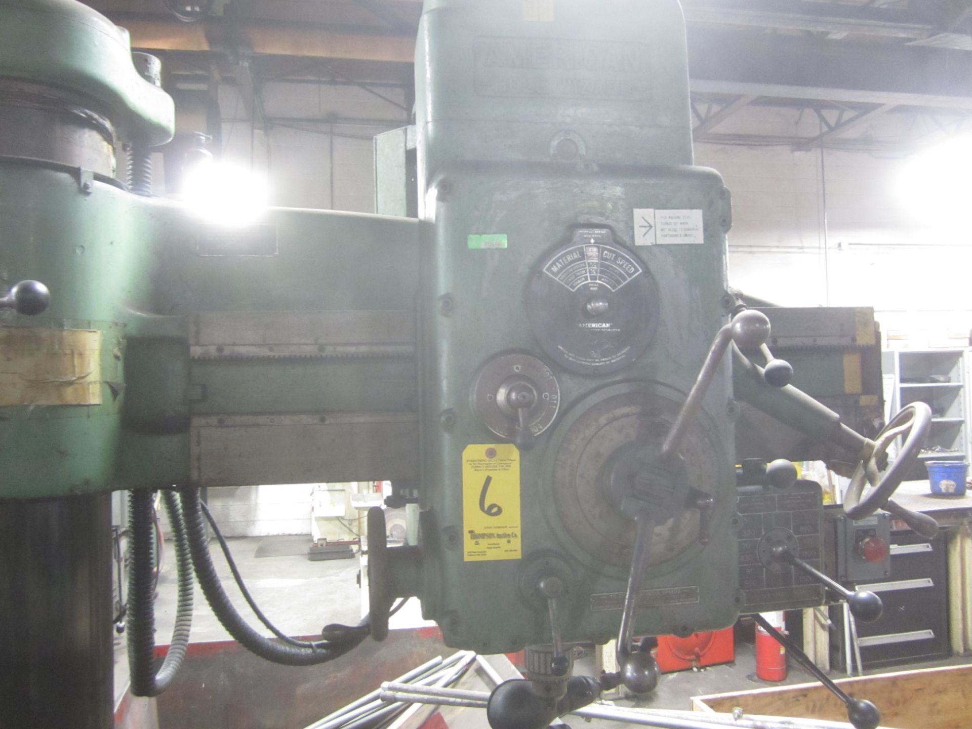 American Hole Wizard Radial Arm Drill, 3’ X 9”, Power Clamping, Box Table, s/n 73577 - Image 2 of 5