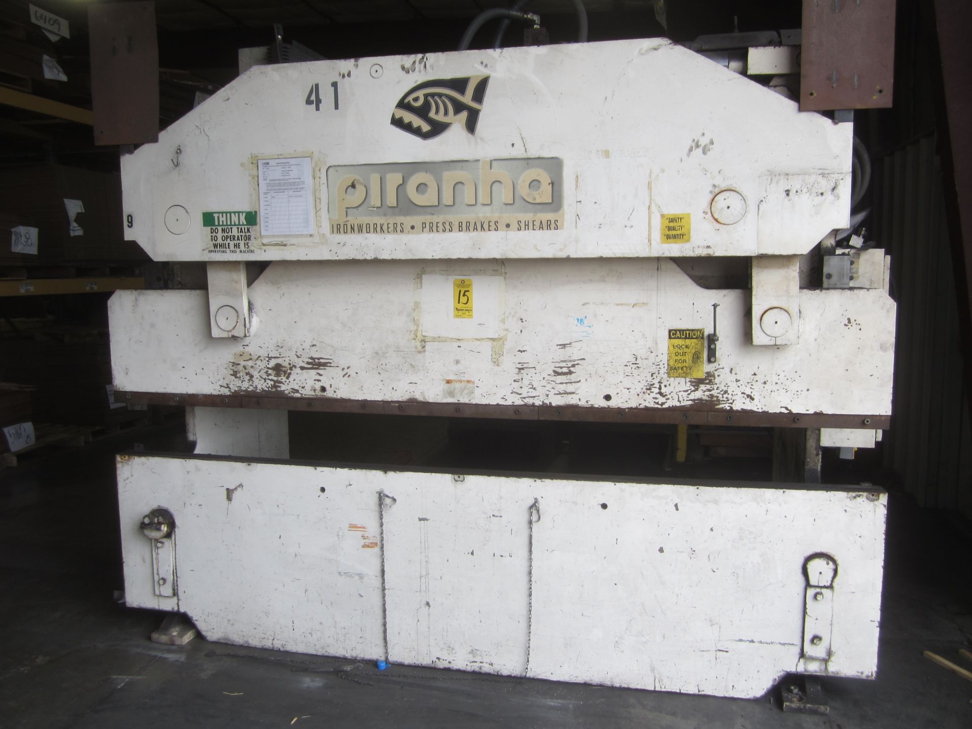 Piranha Model 9510 Hydraulic Press Brake, s/n 95101125, 95 Ton, 10’ Over Overall, 8’6” Between - Image 2 of 7
