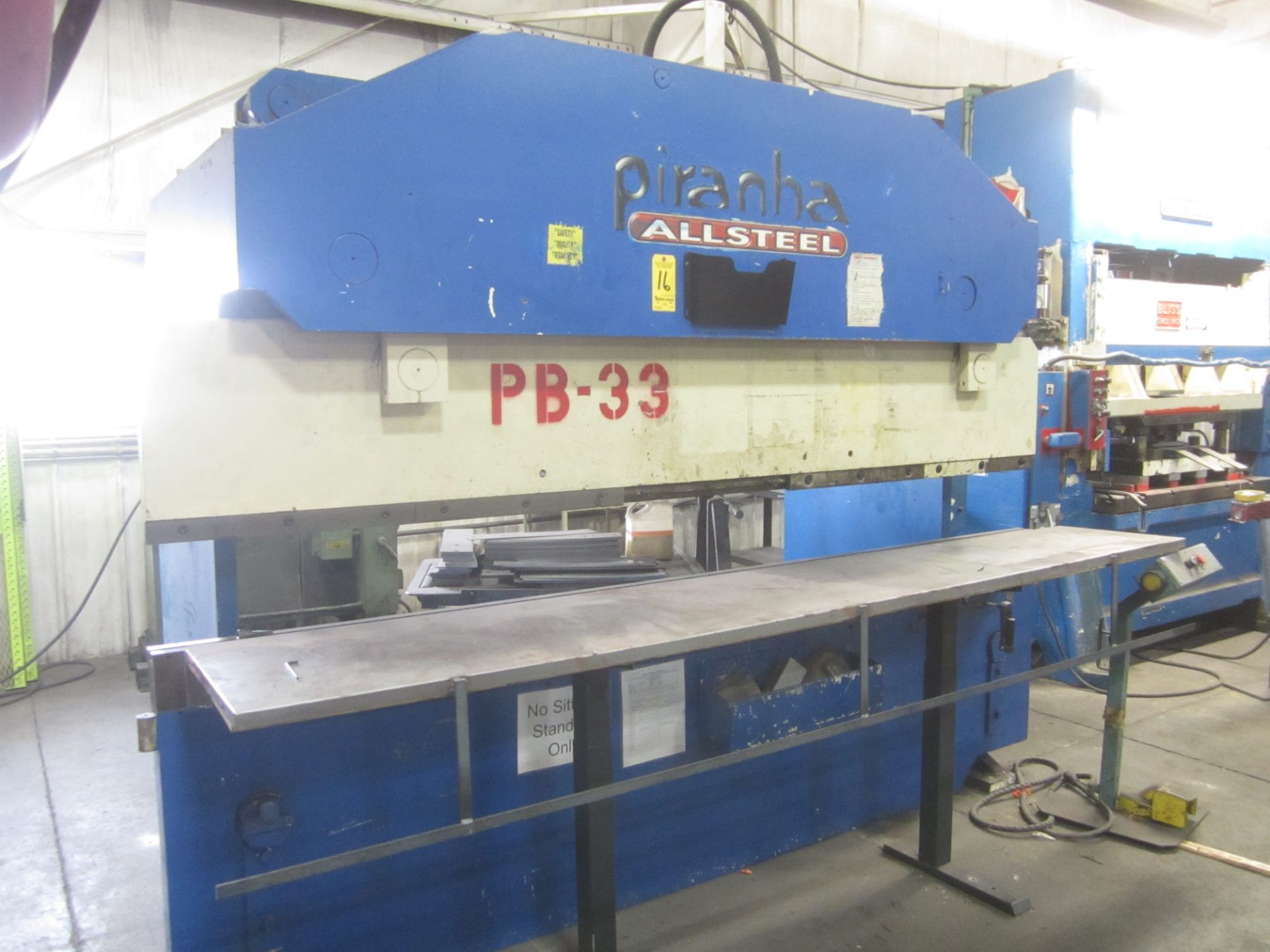 Piranha/AllSteel Hydraulic Press Brake, Model 9510, s/n 9510-1060, 95 Ton, 10’ Overall, 8’6” Between - Image 2 of 7