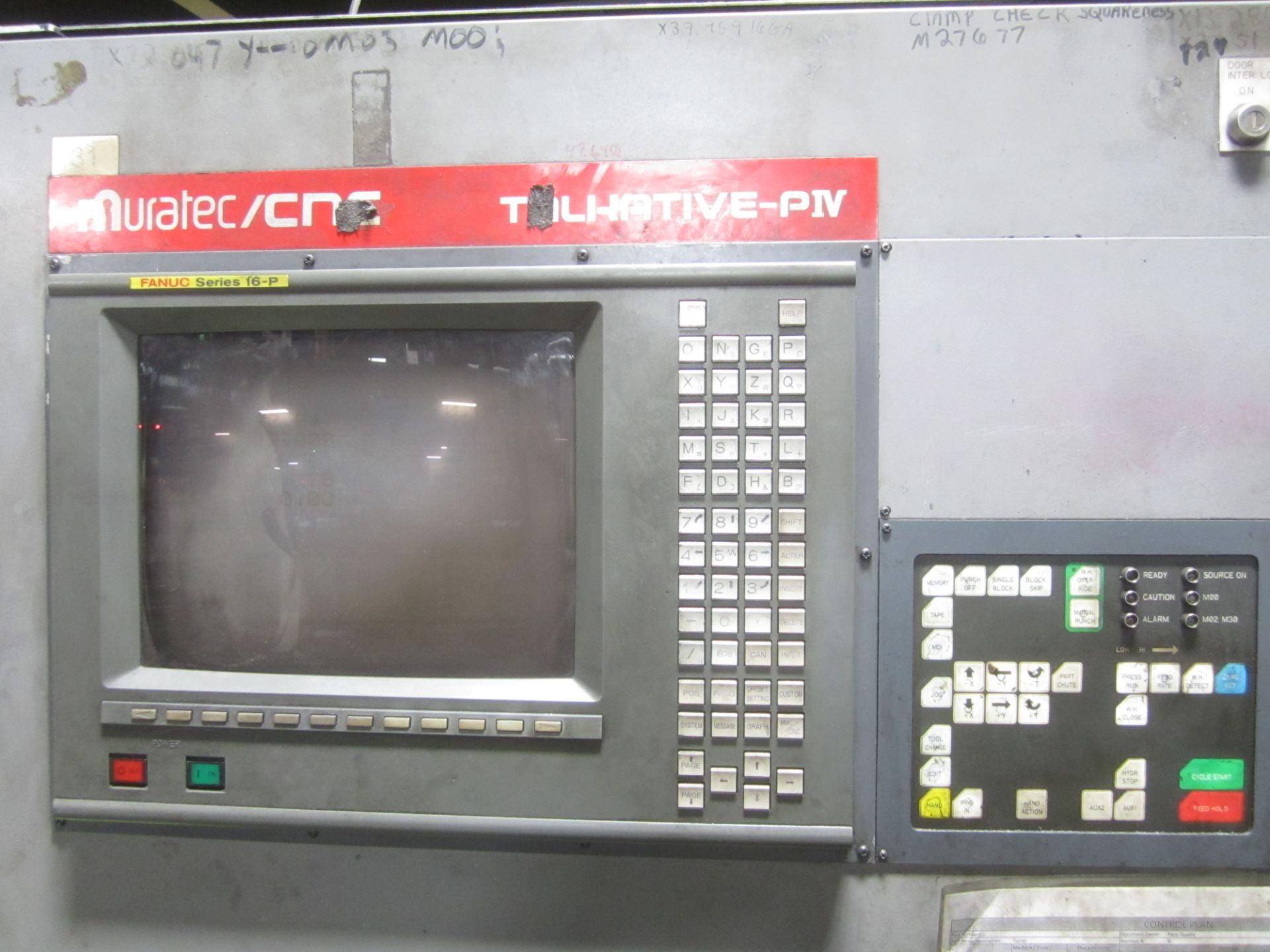 Muratec Model M5000 CNC Turret Punch, s/n 655, Fanuc 16P CNC Control, 45 Ton, 72” X 60” Sheet Size - Image 5 of 9