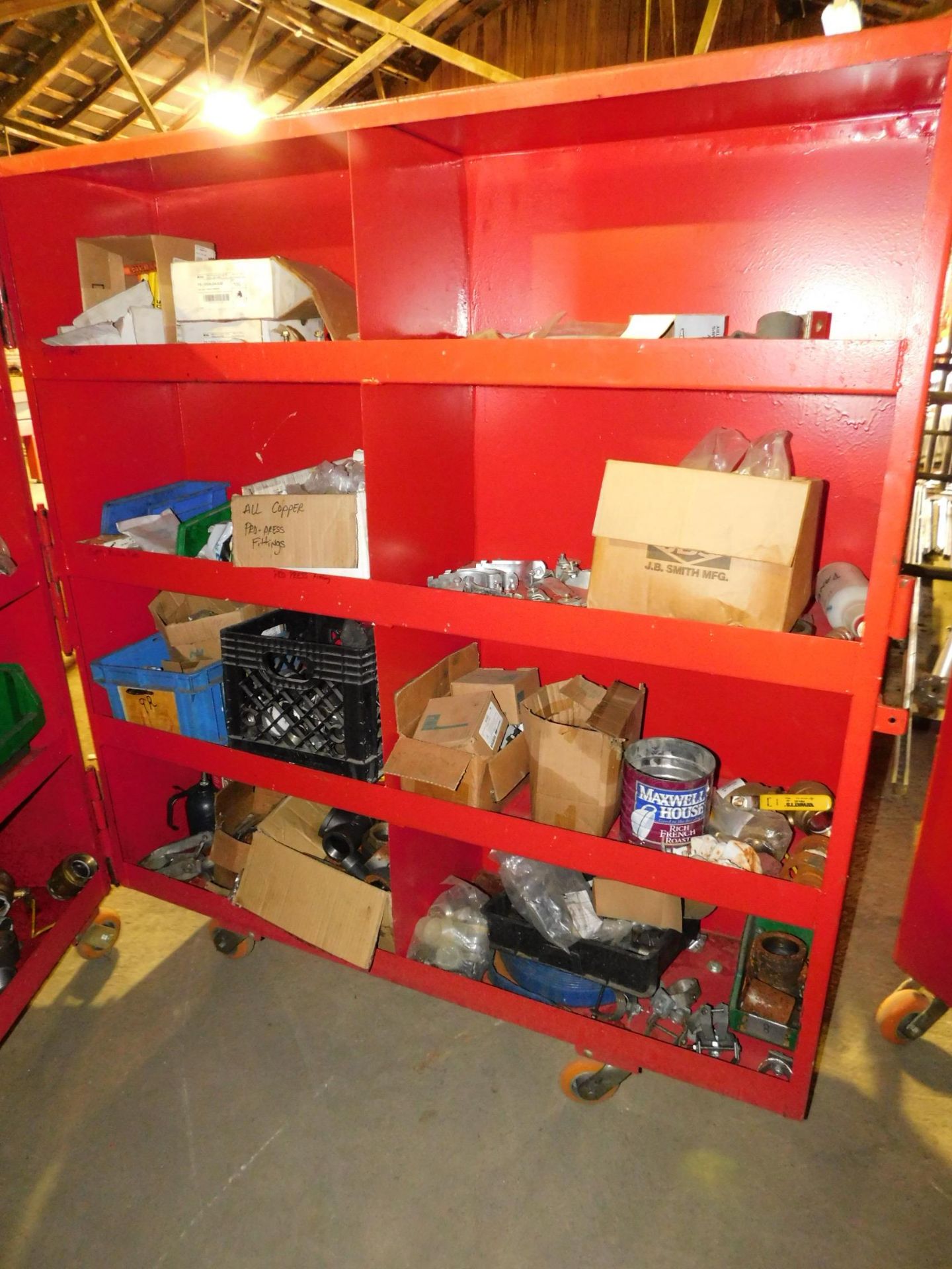 Bi-Fold Storage Cabinet & Contents, On Casters, 68"H x 60" W x 33" D - Image 3 of 3