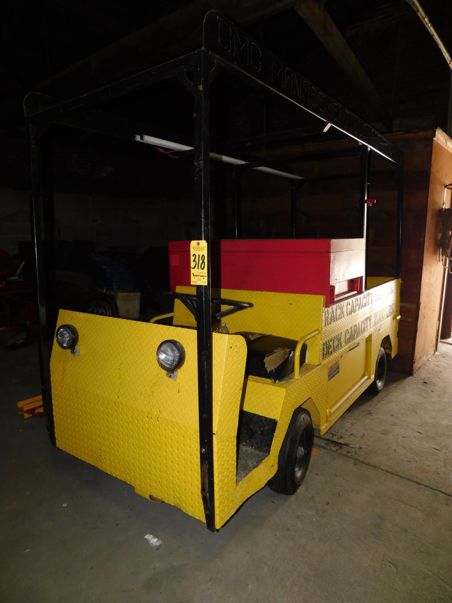 Cushman Model 898336B Electric Maintenance Cart, SN 99000354 with Job Box, 1,383 Hours