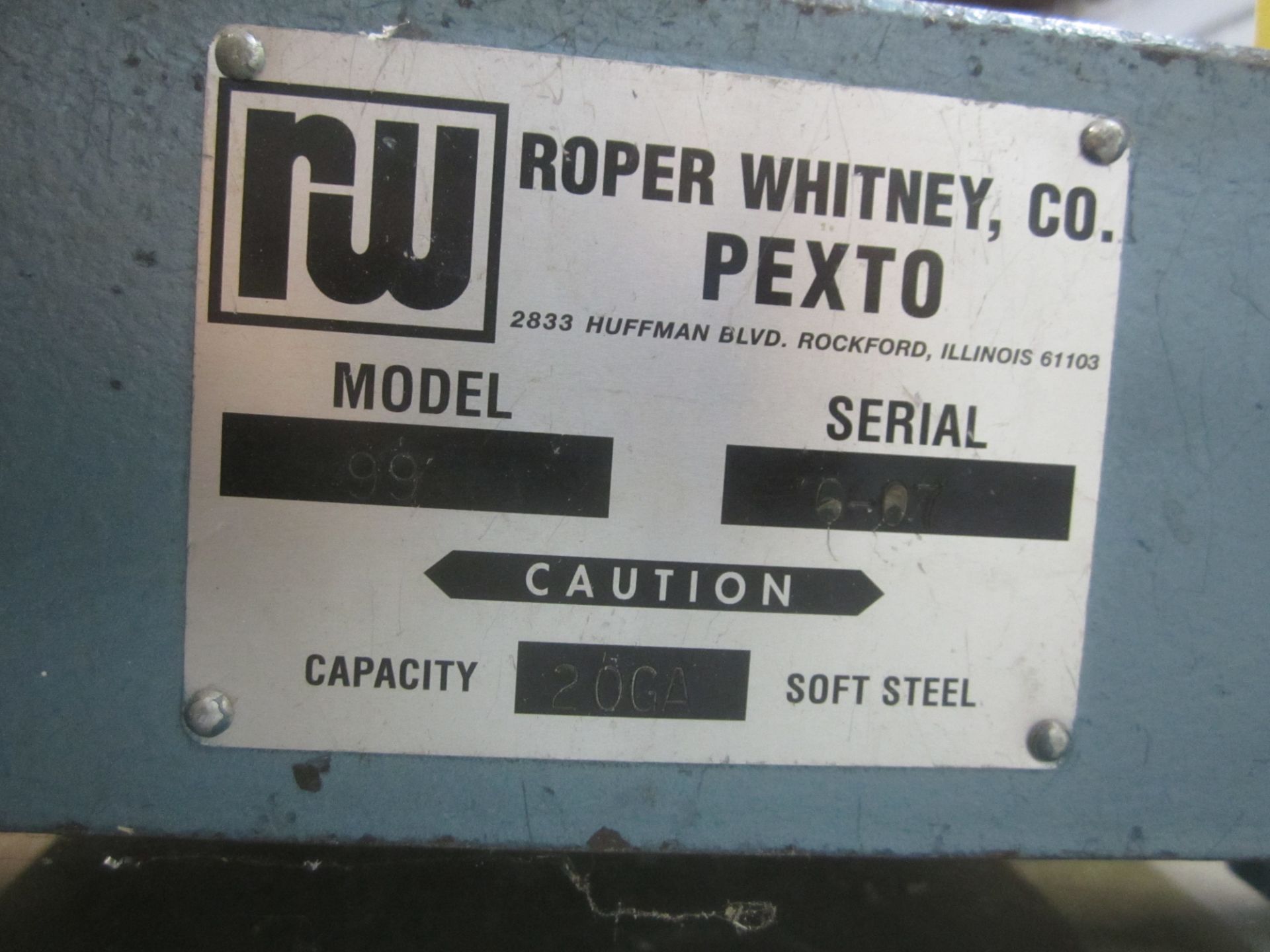 Roper Whitney/Pexto Model 99 Letter Forming Hand Brake, with Stand, s/n 6-07, 12" X 20 Gauge - Image 2 of 2