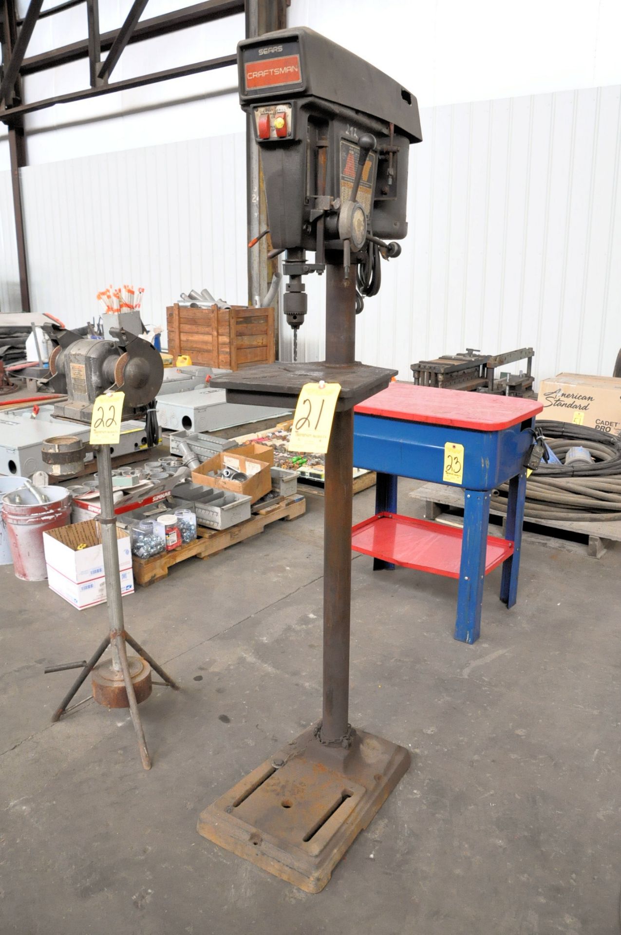 Sears Craftsman Model 113 21370, 15" Floor Standing Drill Press, S/n 1073, 1/2" Chuck, 1/2-HP,