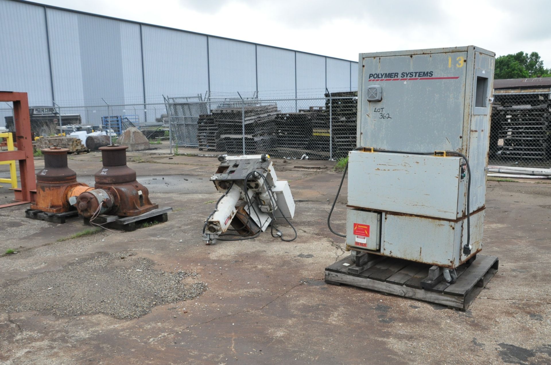 Lot-Ball & Jewel Plastics Granulator Auger, Polymer Systems Granulator, and (2) Motor Housings, (