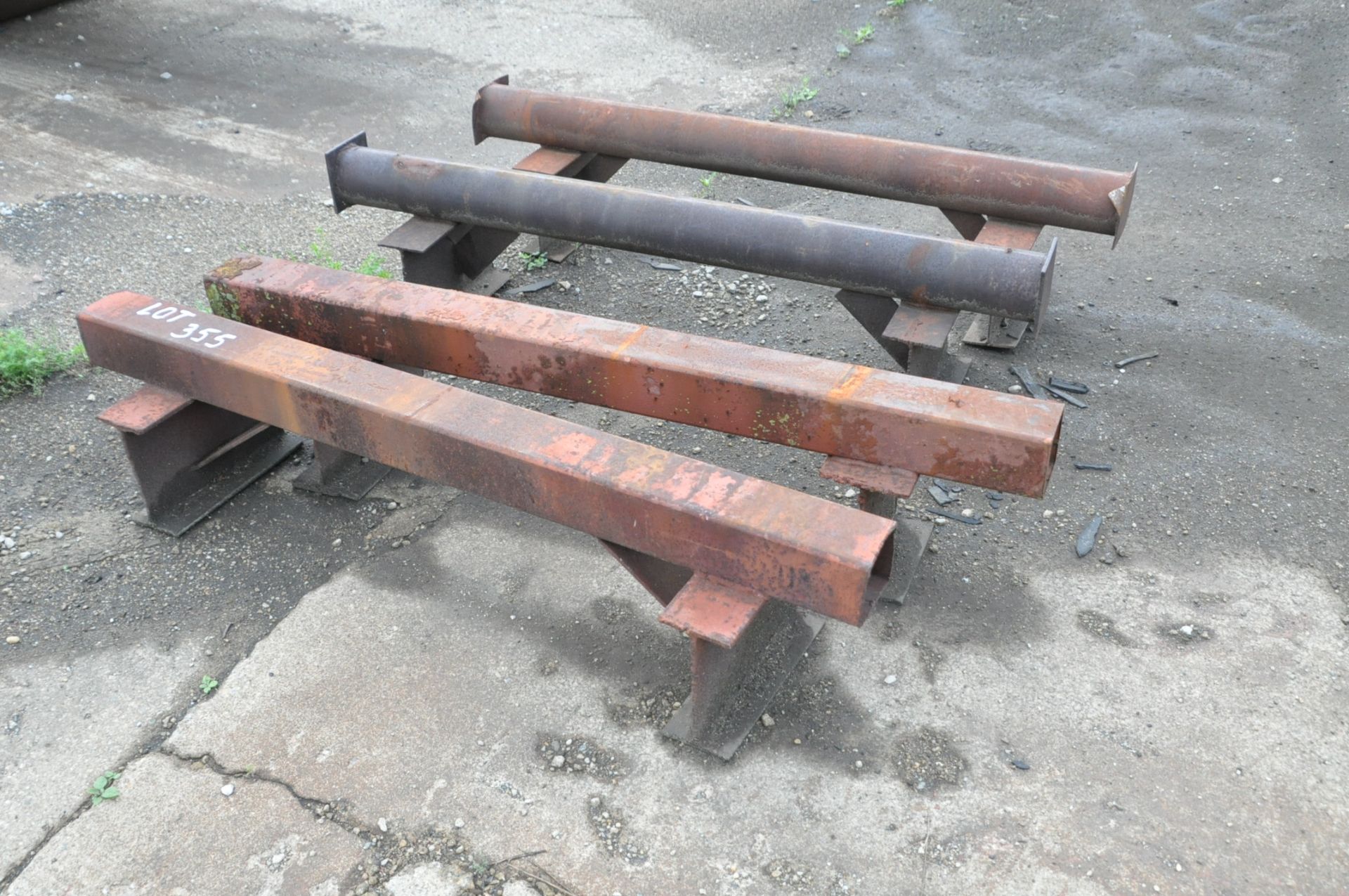 Lot-Various Steel Hollow Round Stock with Stock Stand and Short Tubes, (Outside in Yard) - Image 2 of 2