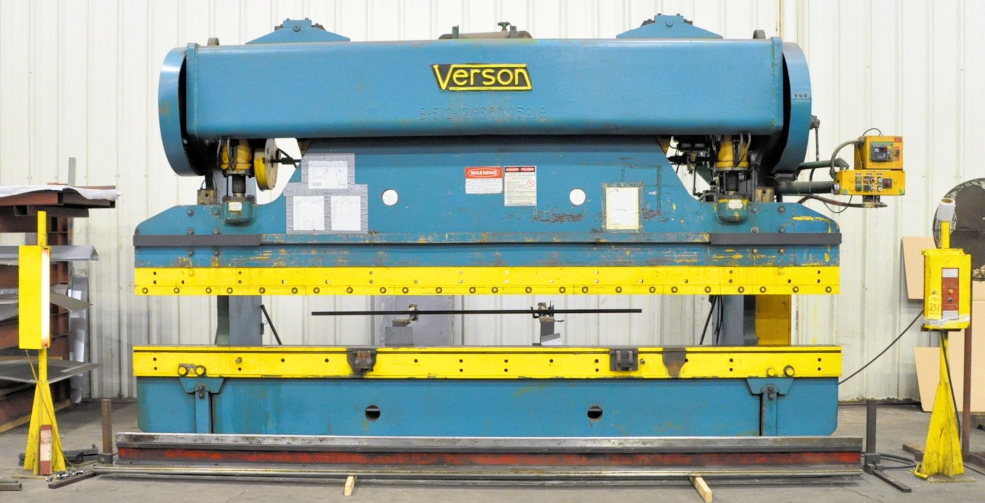 Verson Model 1B-512-120, 120-Tons x 16' Mechanical Power Press Brake, s/n 25219, 3" Stroke, 30 SPM