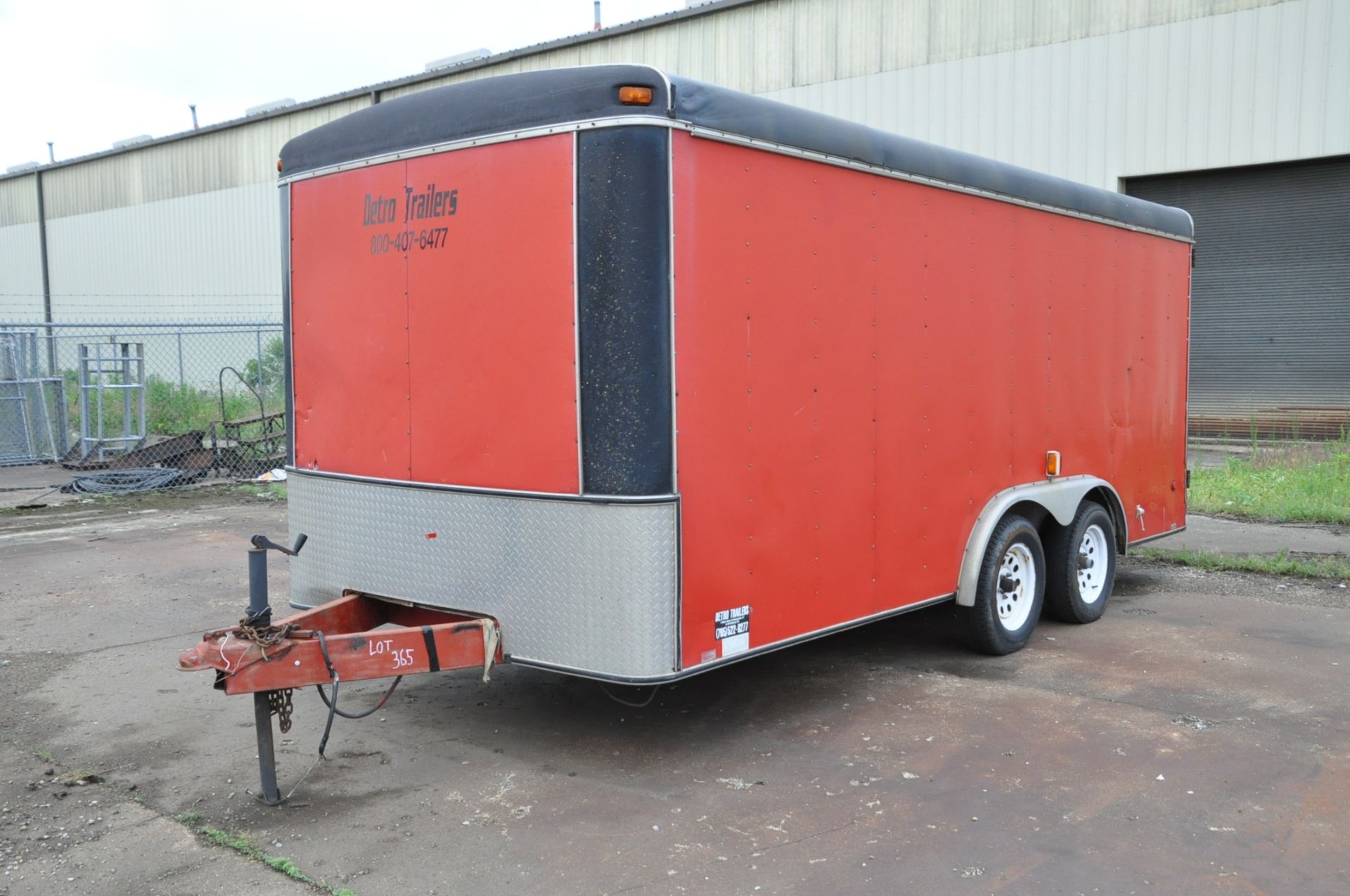 United Express Line Model 500G, Tandem Axle 7' 6"W x 16'L Enclosed Utility Trailer, VIN