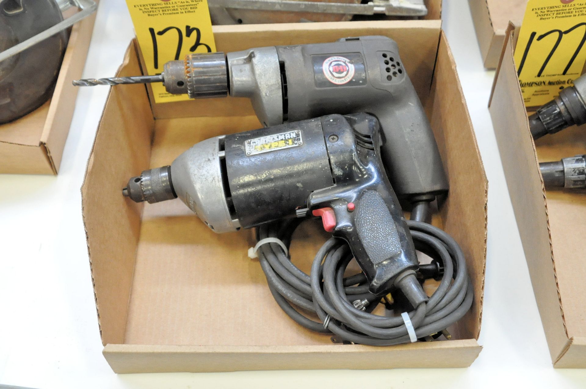 Lot-(1) Craftsman 3/8" Electric Drill and (1) Black & Decker 1/2" Electric Drill in (1) Box