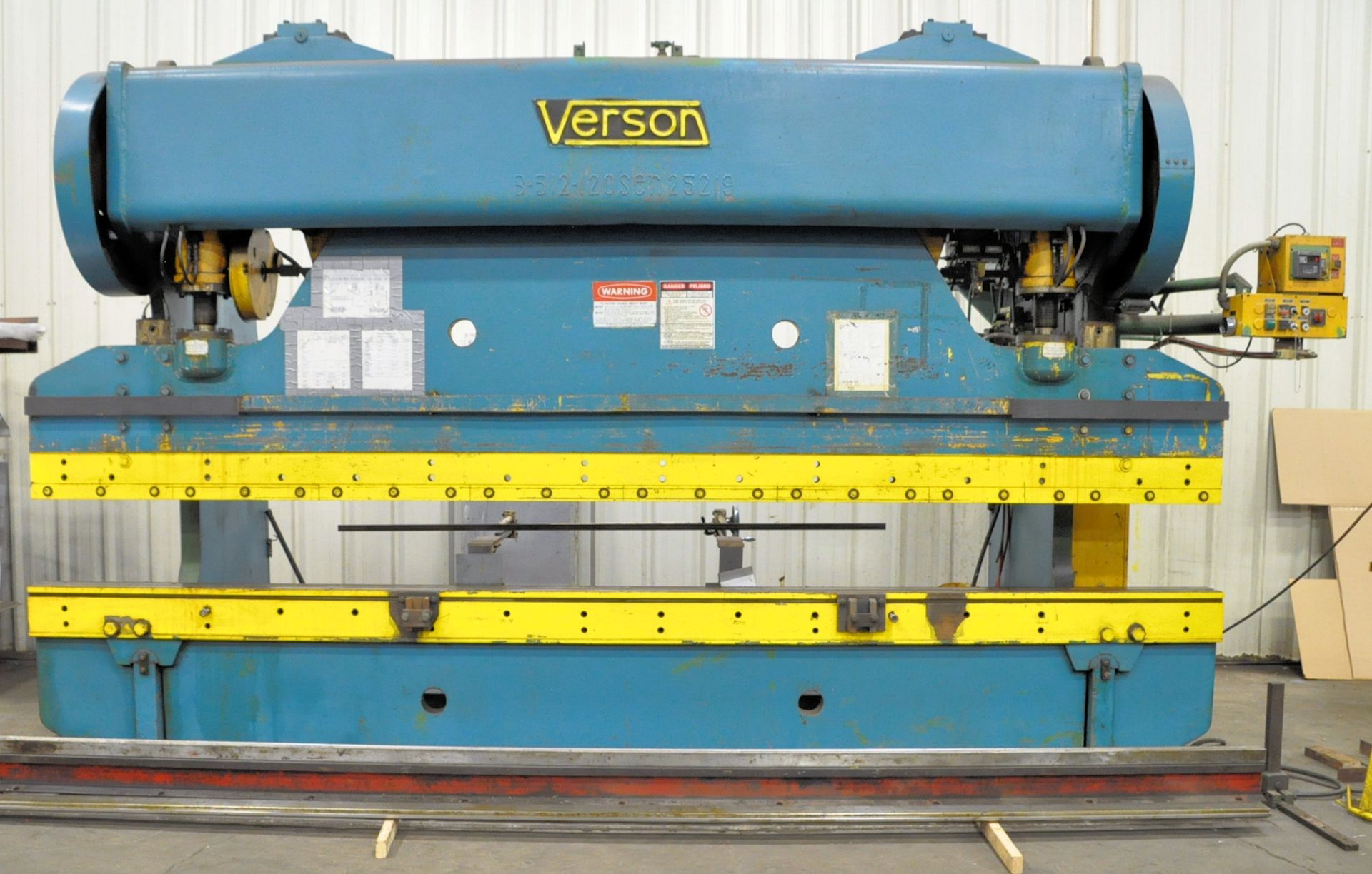 Verson Model 1B-512-120, 120-Tons x 16' Mechanical Power Press Brake, s/n 25219, 3" Stroke, 30 SPM - Image 3 of 11