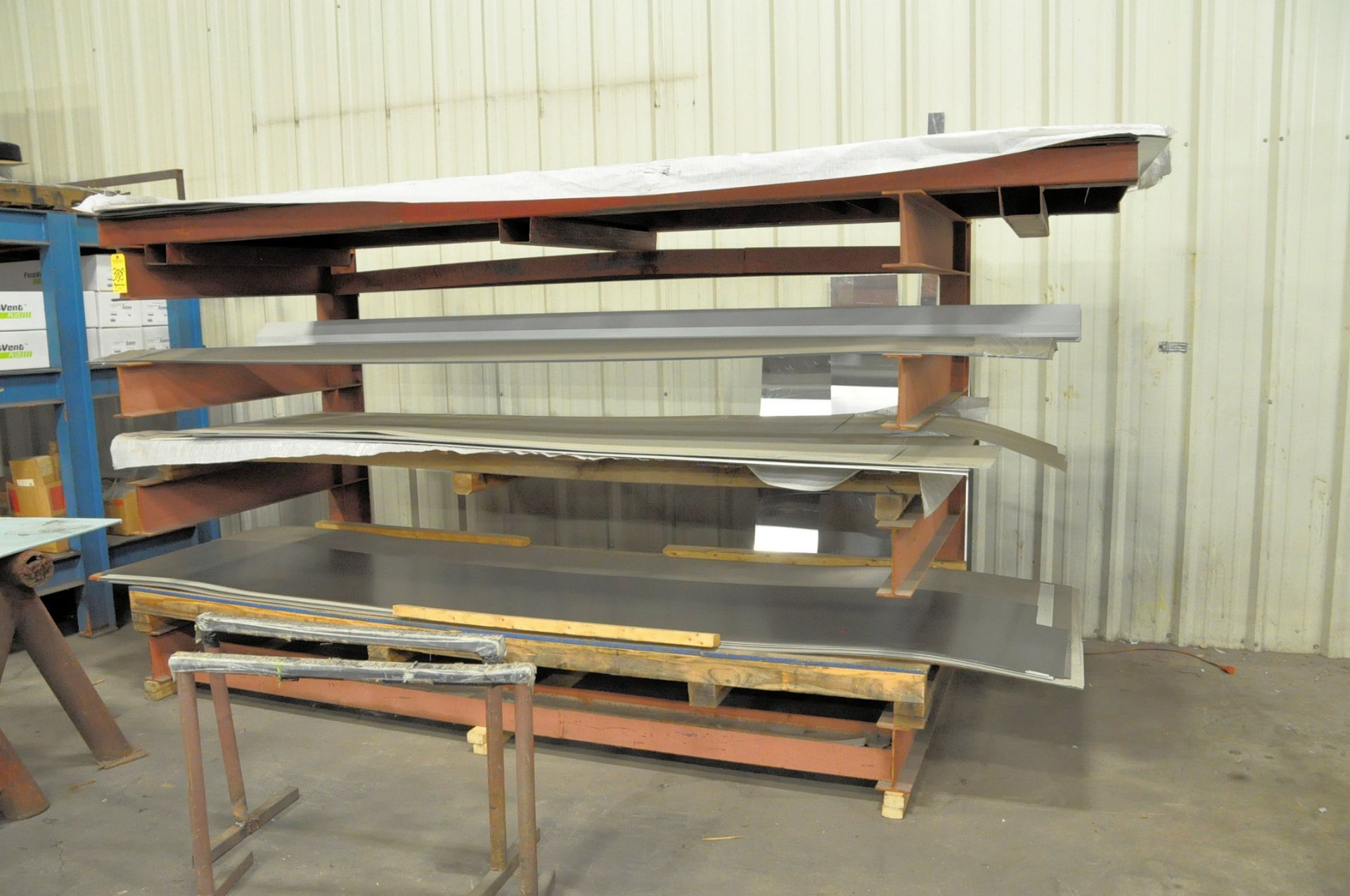 48" x 120" 4-Tier Sheet Stock Rack, (Contents Not Included), (Not to Be Removed Until Empty)