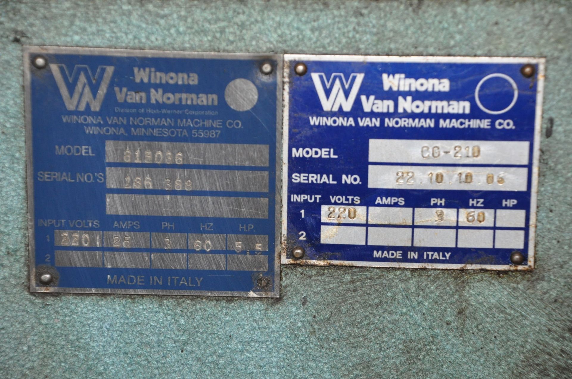 Winona Van Norman Model CG-210, Crankshaft Grinder, S/n 22.10.10.06, Dual Opposed 7" 3-Jaw - Image 10 of 10