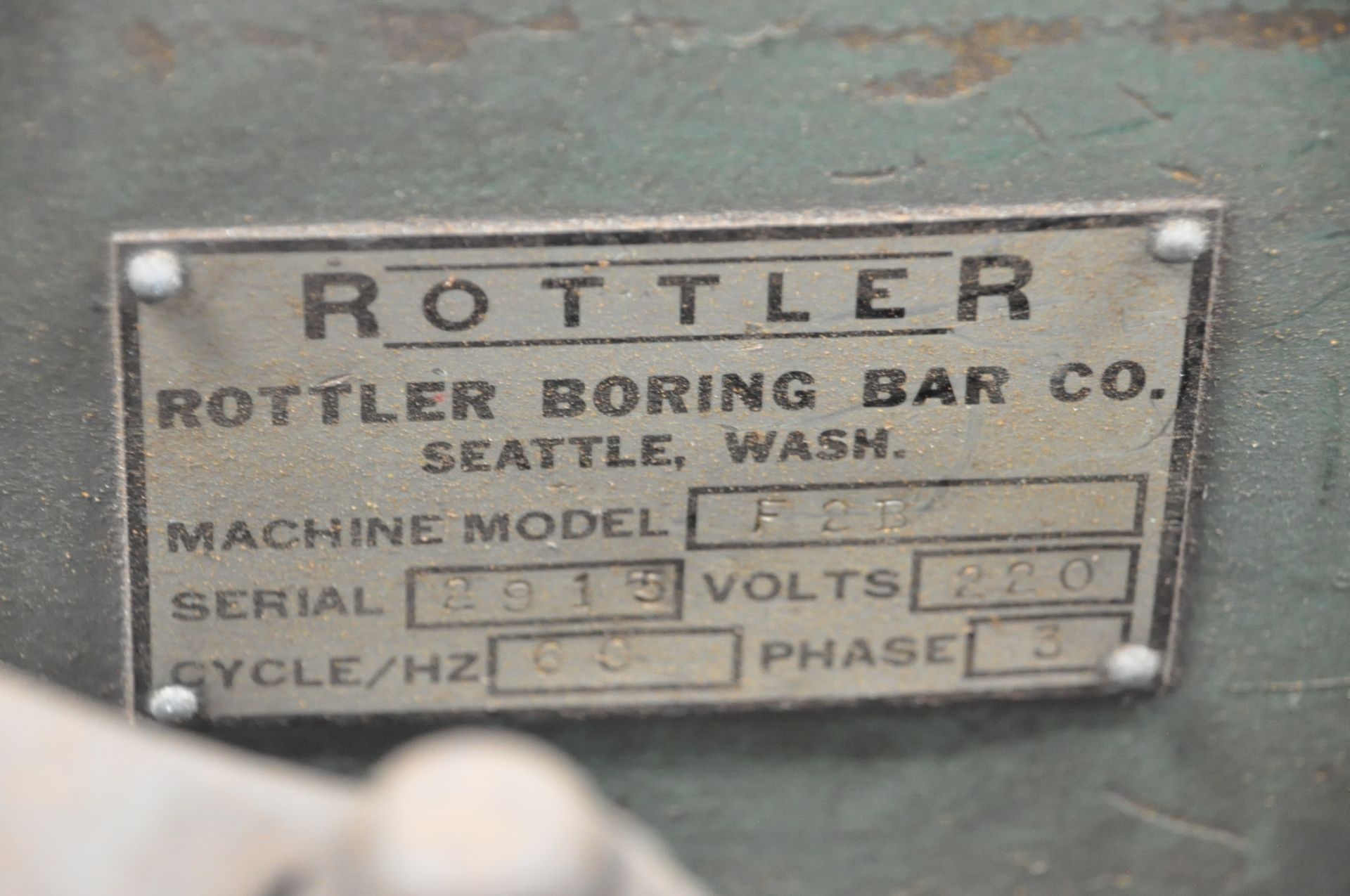 Rottler Model F2B, Vertical Cylinder Boring Machine, S/n 2915 - Image 7 of 8