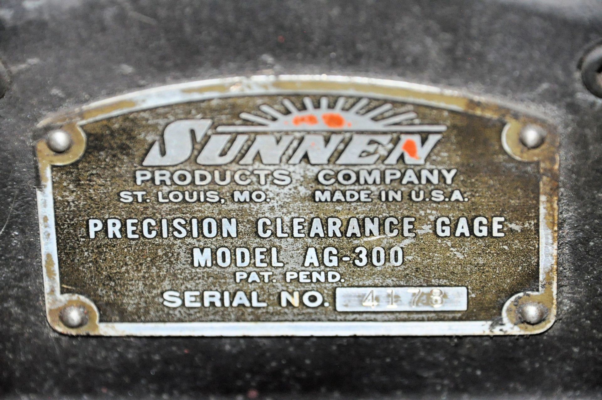 Sunnen Model AG-300, Precision Clearance Gage, S/n 4178 - Image 2 of 2