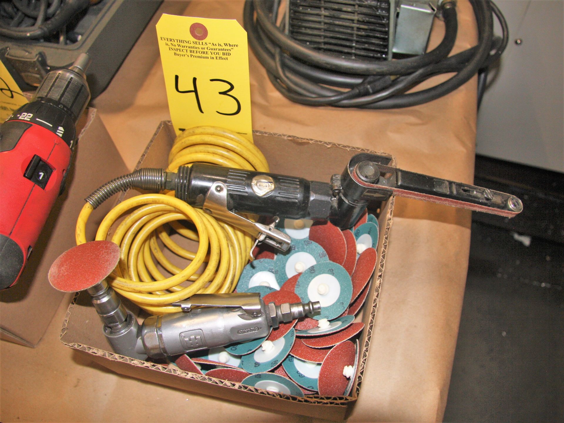 Ingersol Rand Pneumatic Hand Sander and Northern Pneumatic Die Grinder