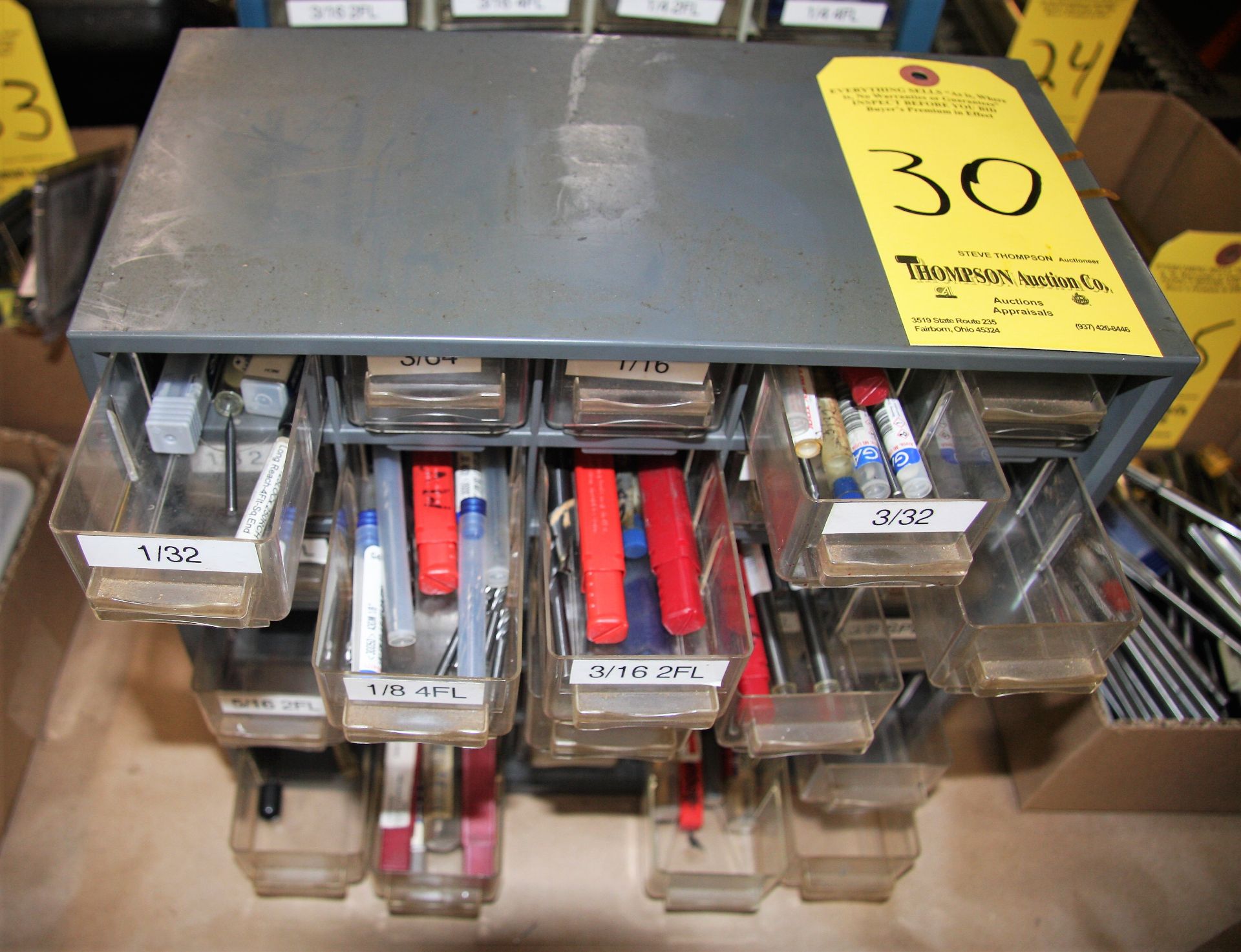 Parts Cabinet and Contents of Carbide End Mills - Image 2 of 2