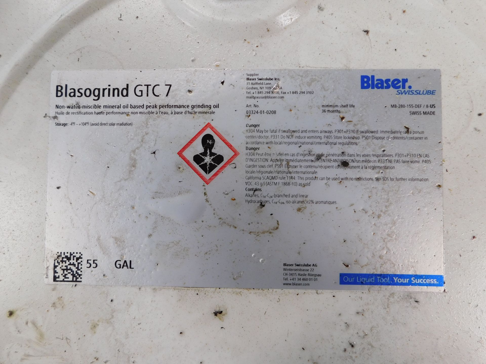 Blazer Blasogrind GTC Grinding Oil, 55 Gallon Drum approx. 1/2 Full