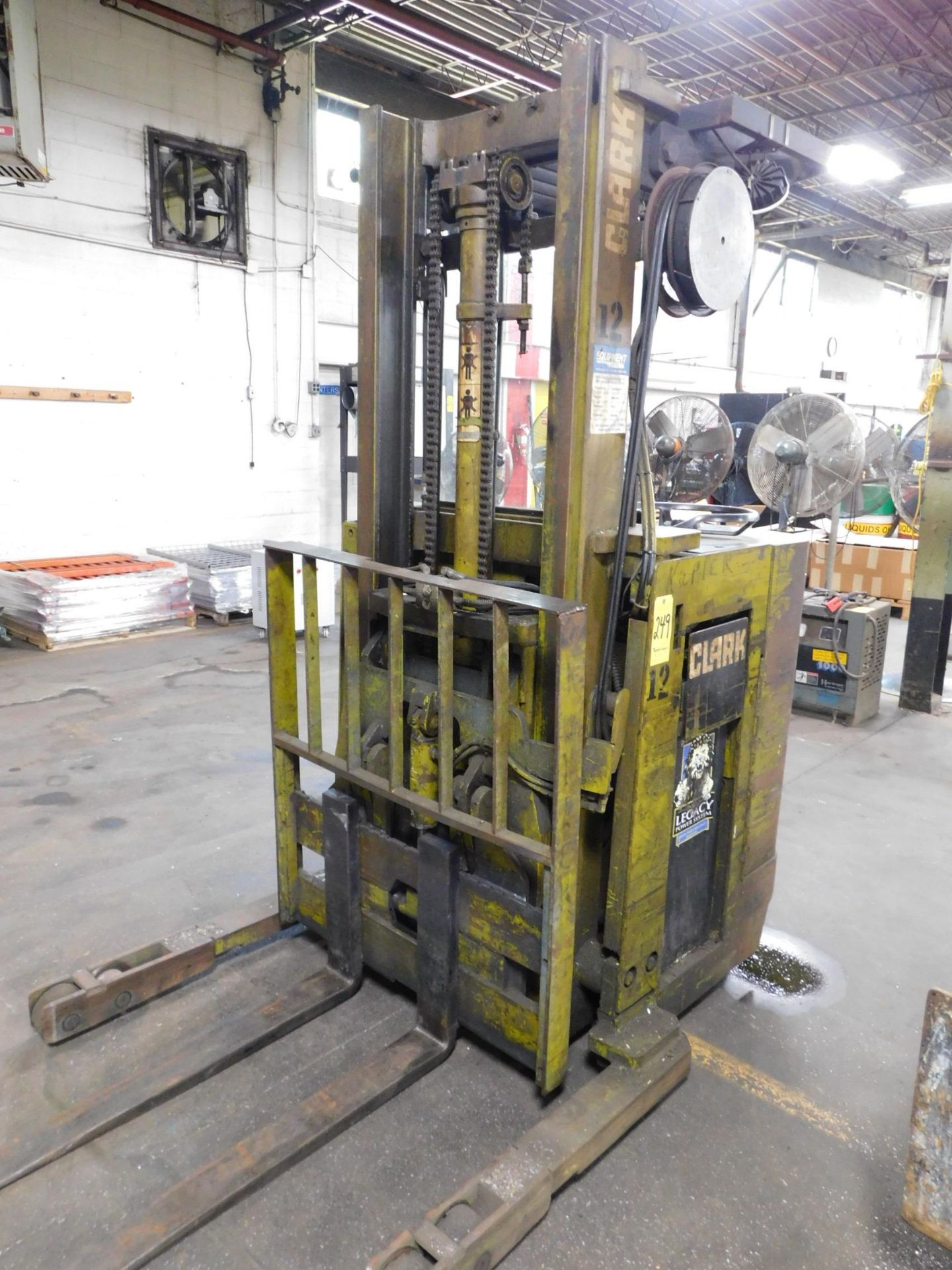 Clark Model NP300-20B Stand On Electric Fork Lift, s/n NP246-0128-4435FA, 2,000 Lb. Capacity, - Image 2 of 14