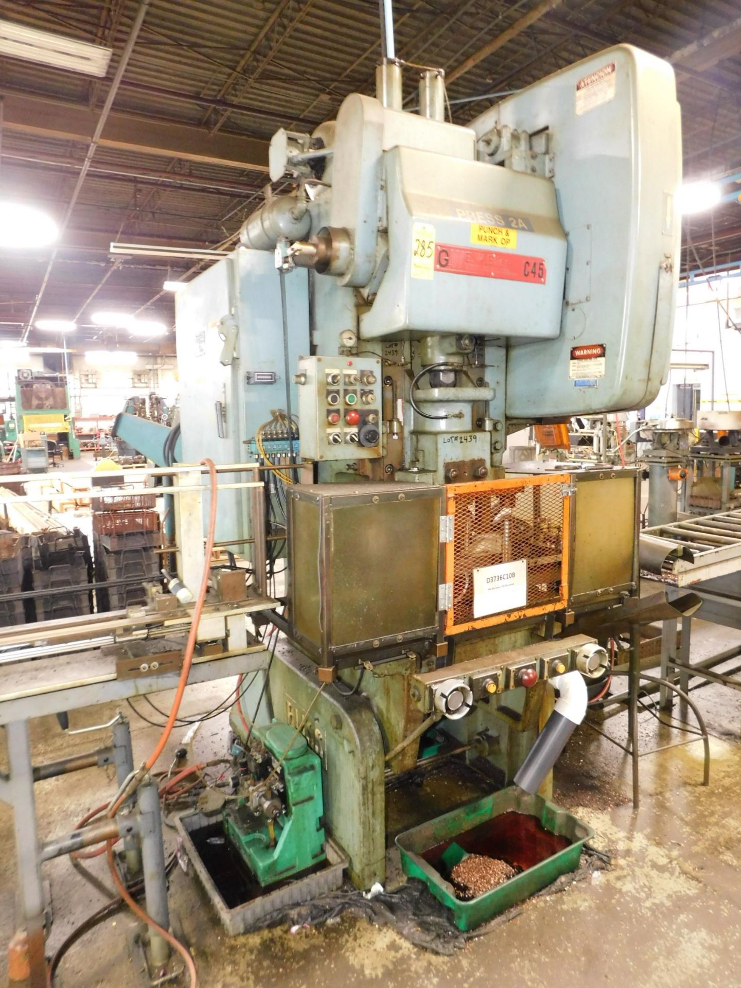 Bliss Model C-45 OBI Punch Press, s/n 67995, 45 Ton, 3” Stroke, 13 3/4” Shut Height, 4” - Image 2 of 10