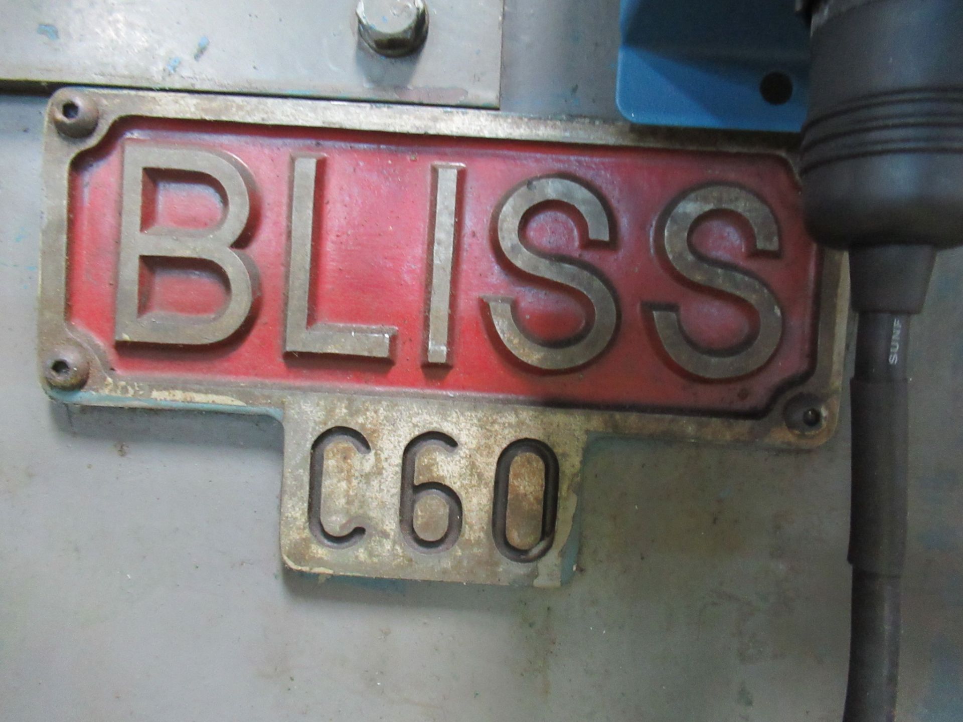 Bliss Model C-60 OBI Punch Press, s/n H51438,60 Ton, 4” Stroke, 14 1/4” Shut Height, 3” Adjustment - Image 9 of 12