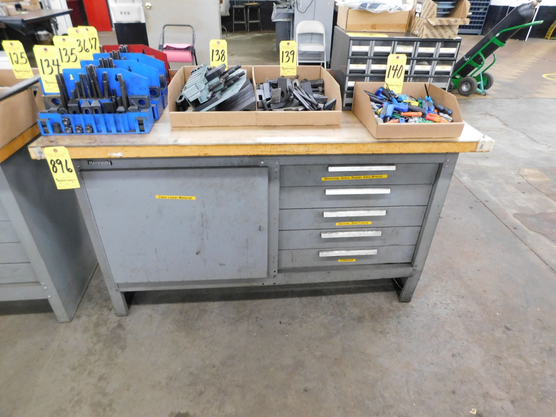Kennedy Butcher Block Top Workbench, with 5 Drawers, 24" X 60" X 34" High