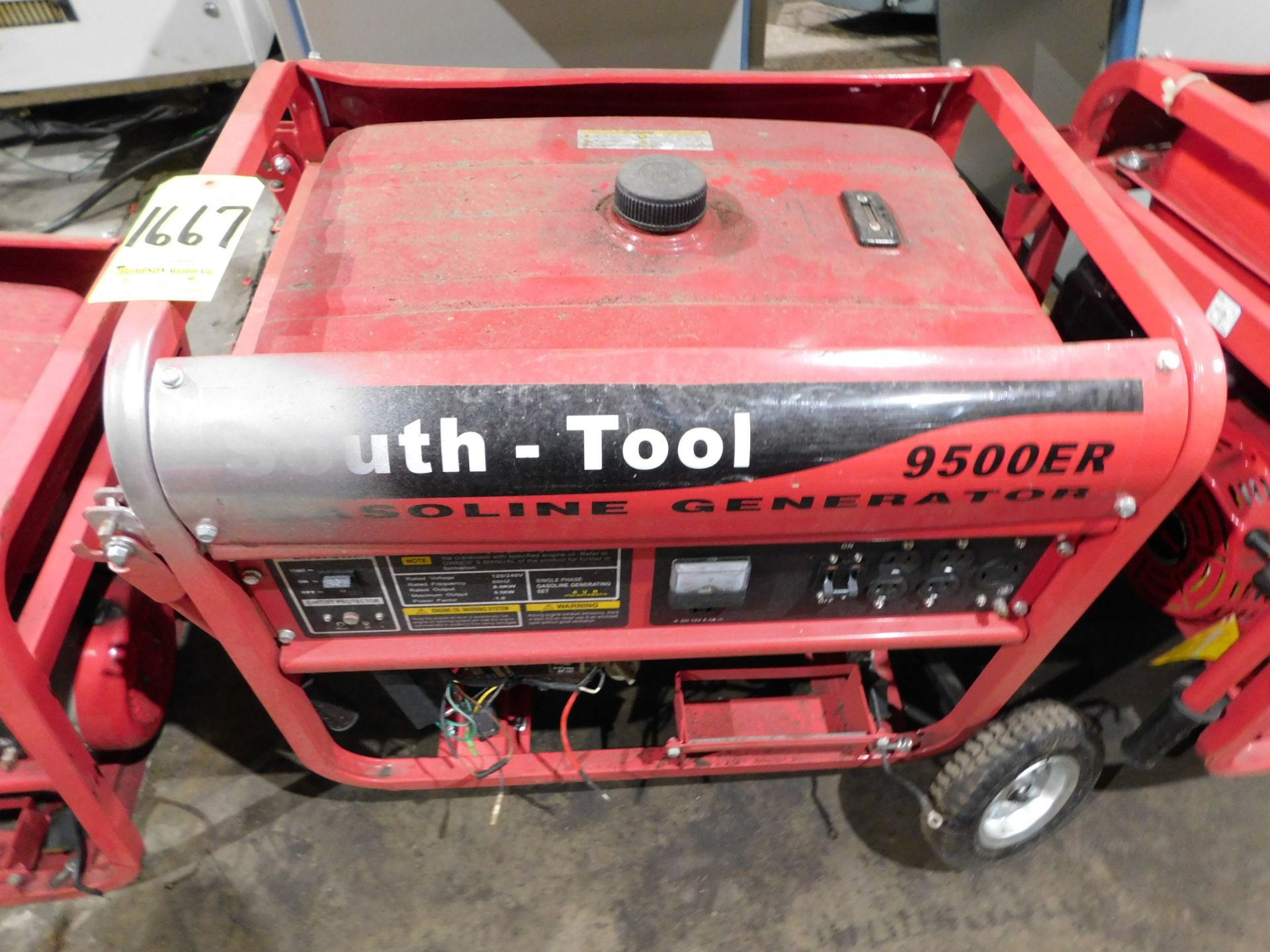 South Tool Model 9500 ER Gas Powered Generator, 9500 Max Watts, 15 H.P. Condition Unknown