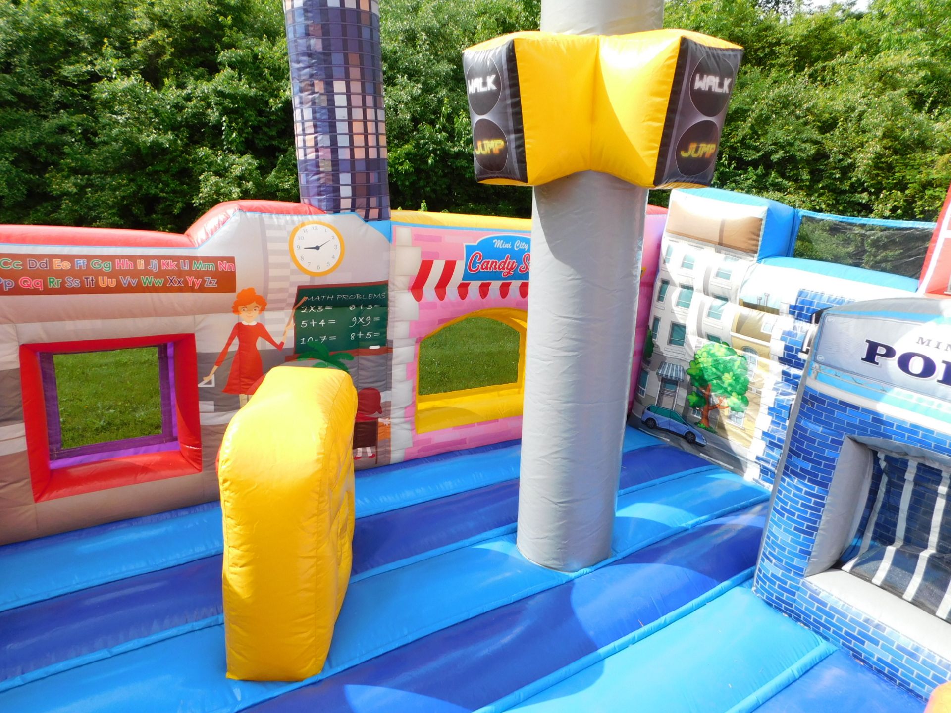 Eye Candy Mini City Inflatable Bounce House, 19'WX17'LX14'H, 2 Blowers req. - Image 10 of 22