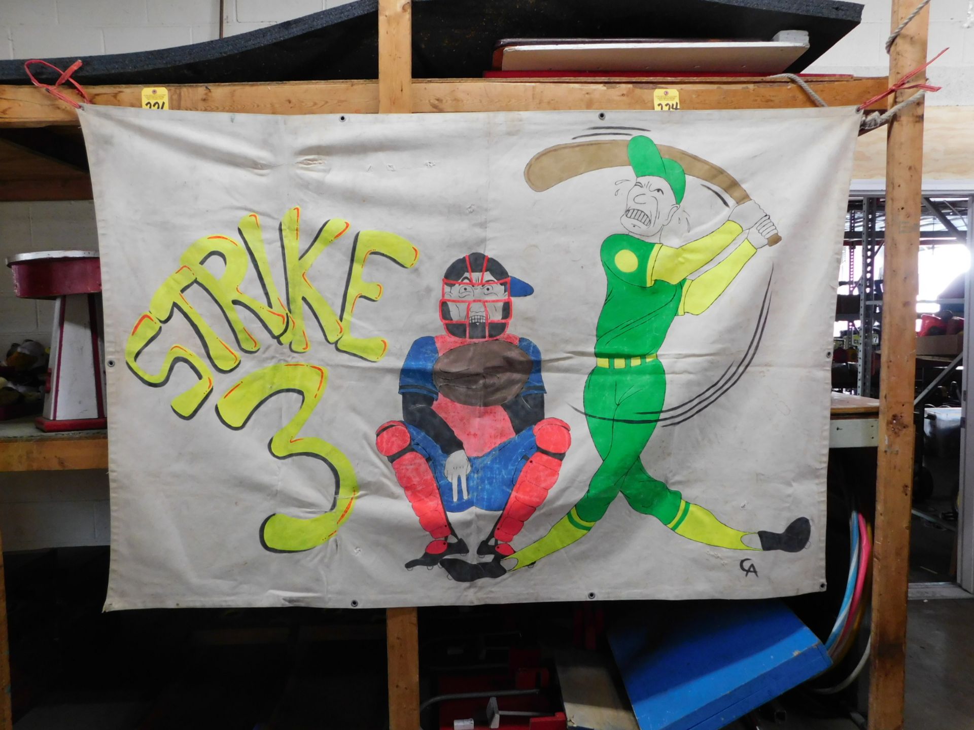 Strike 3 Game Backdrop, hand Painted 7' X 5' Tall
