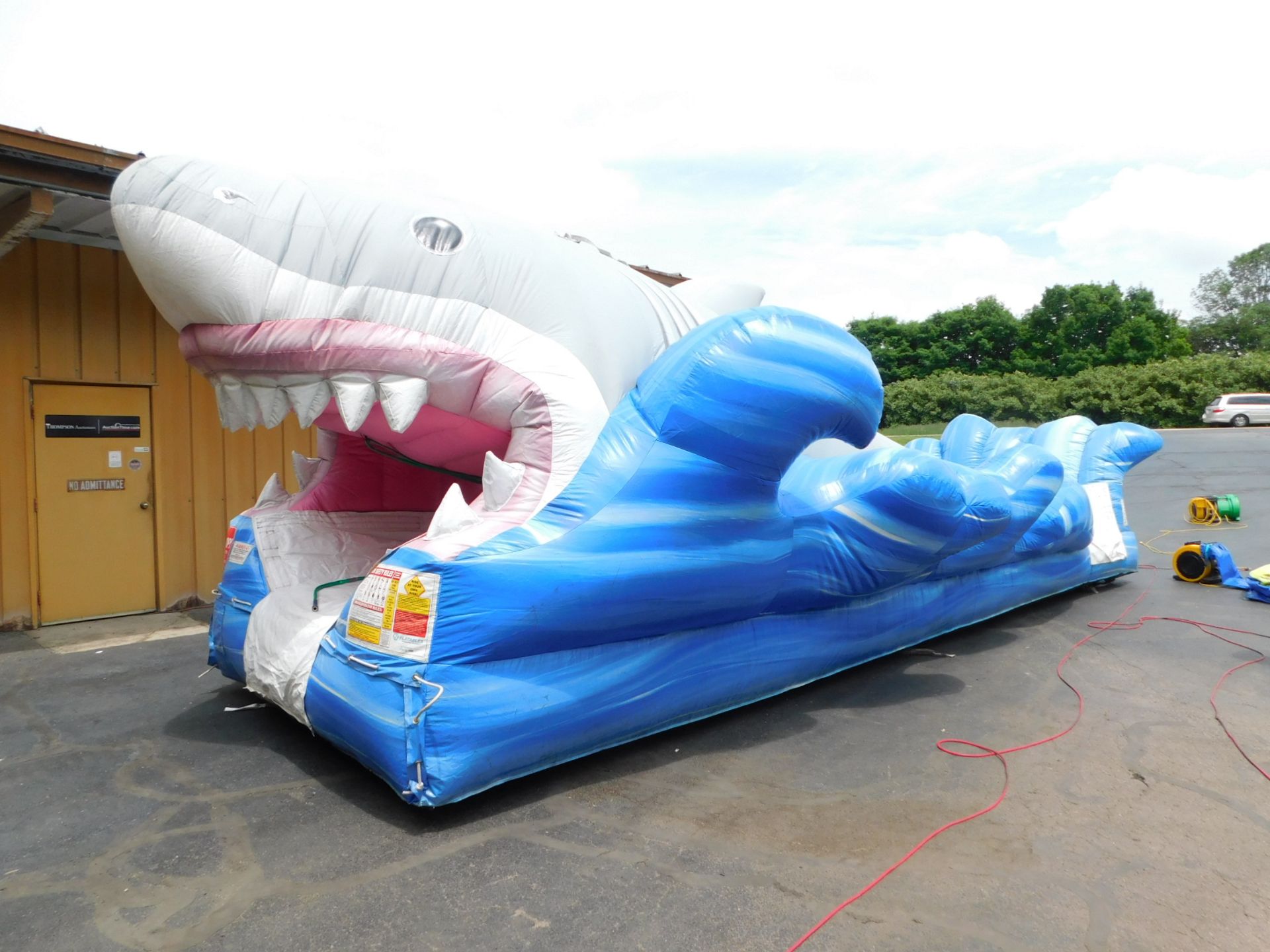 N-Flatables Shark Slip N Slide, 12'WX32'LX10'H #90