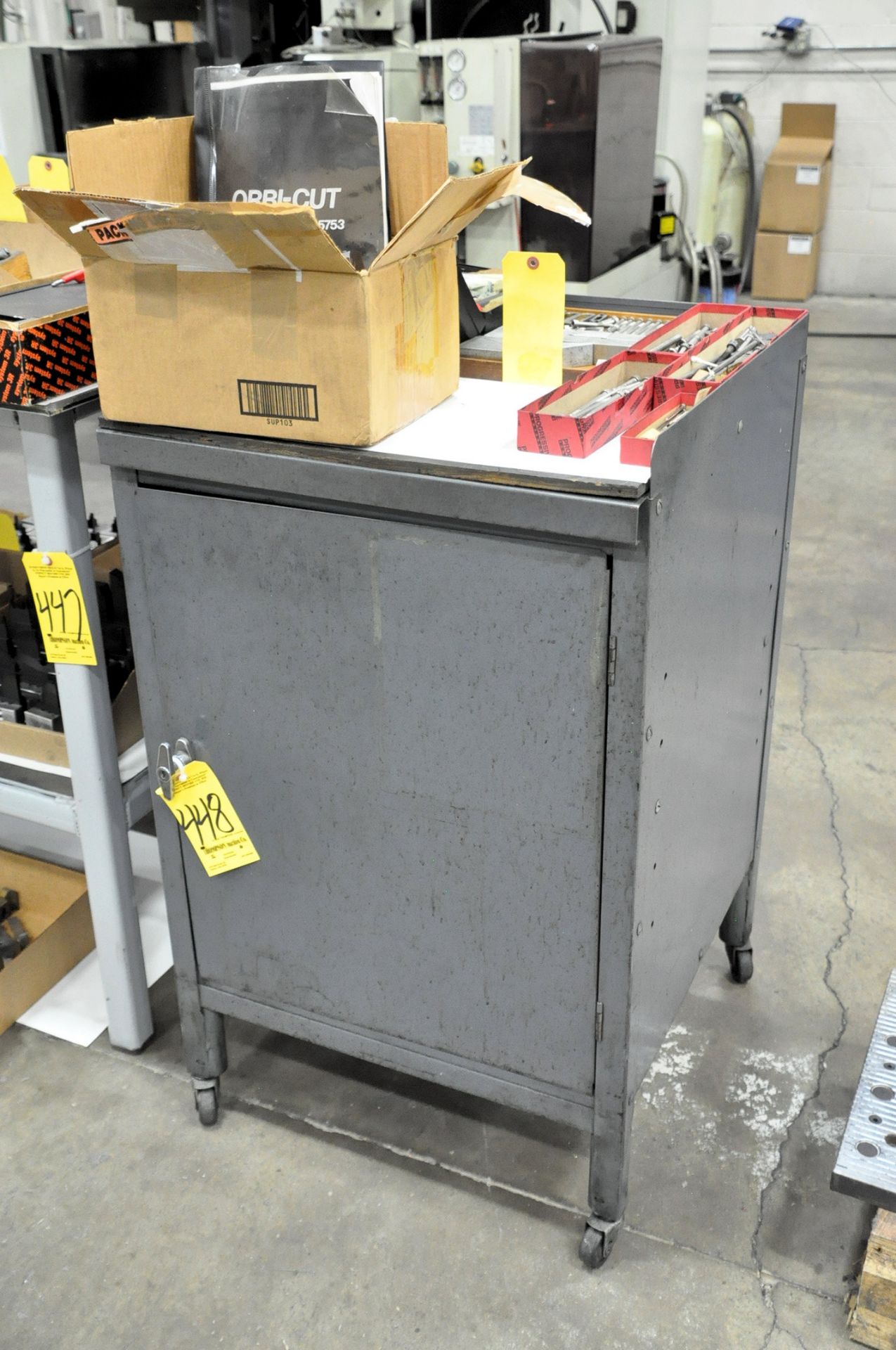 Single Door Short Shop Cabinet, (Contents Not Included), (Not to Be Removed Until Empty)