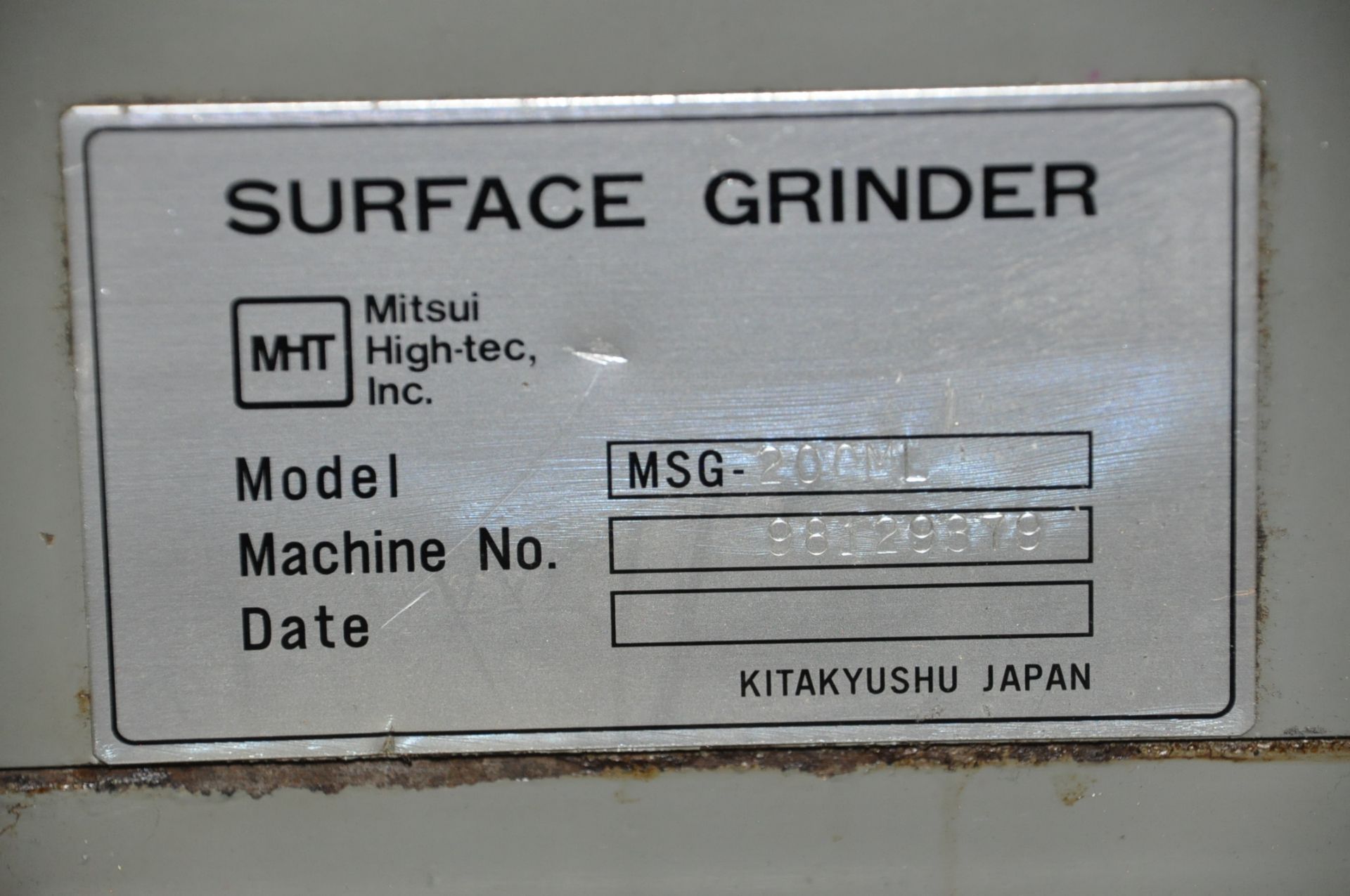 Mitsui (MHT) Model MSG-200ML Hand Feed Surface Grinder, s/n 98129379, Walker 6" x 12" Magnetic - Image 5 of 5