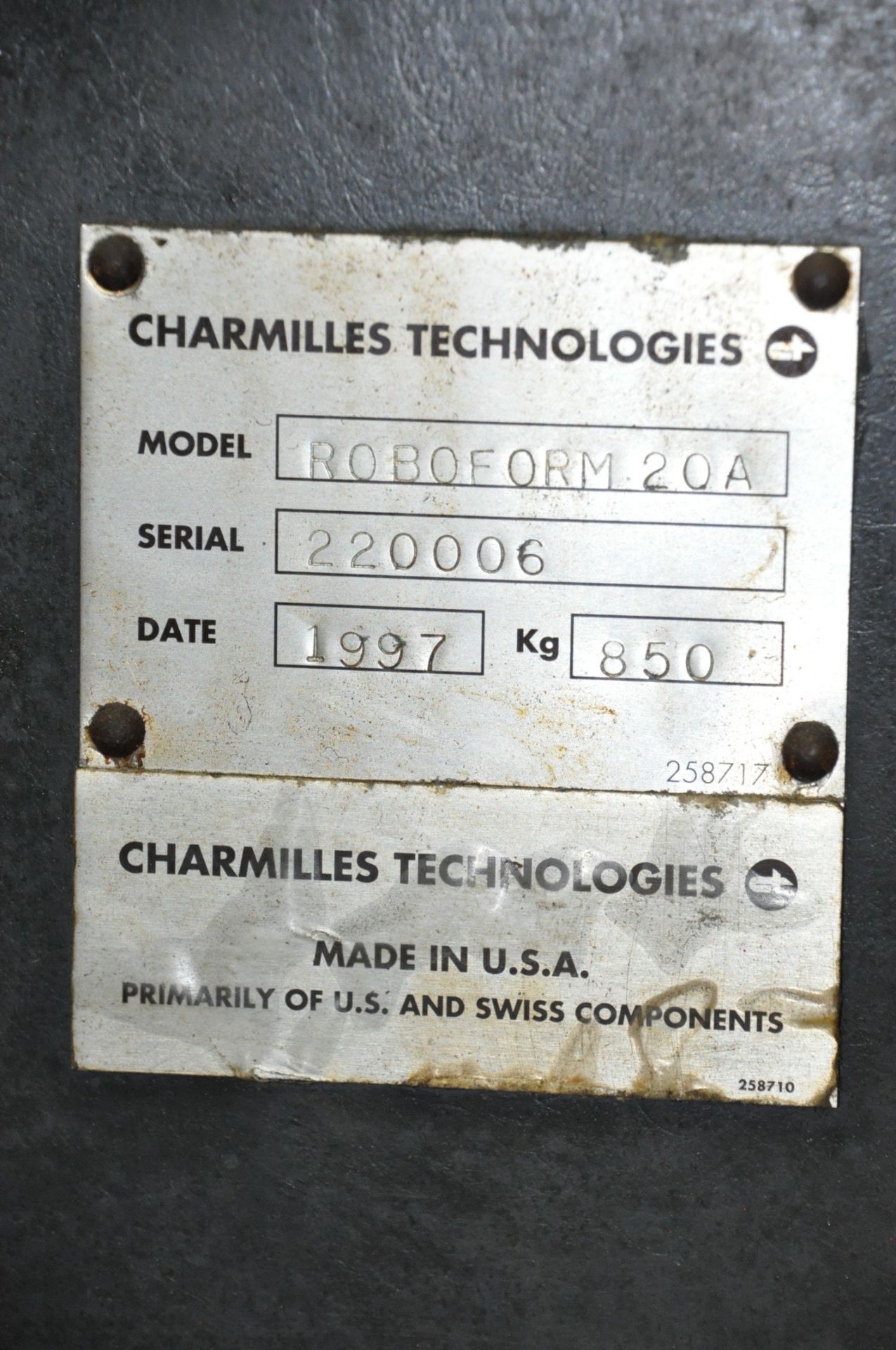 Charmilles Roboform 20A CNC Ram EDM, S/n 220006, New 1997, (Condition Unknown), (Not in Service) - Image 8 of 8