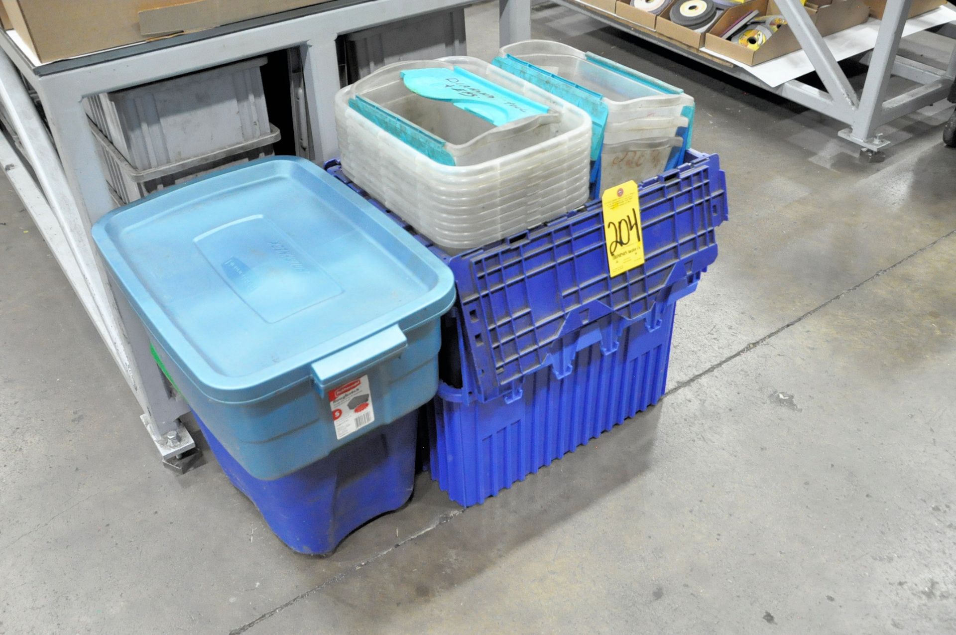 Lot-Various Plastic Totes Under (1) Bench - Image 4 of 4