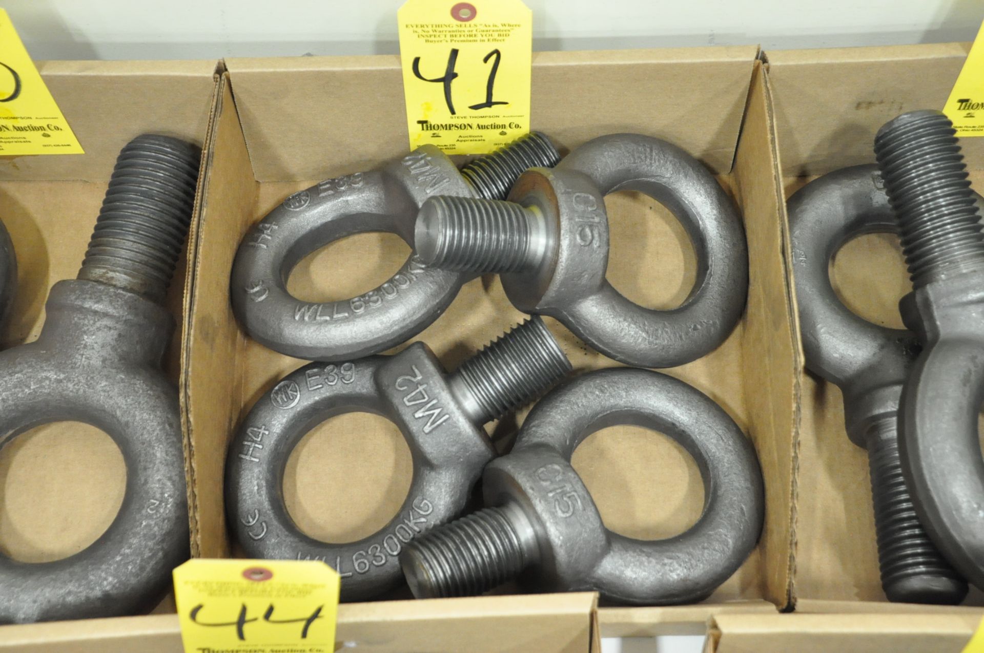 Lot-(4) Industrial Large Eye Bolts in (1) Box