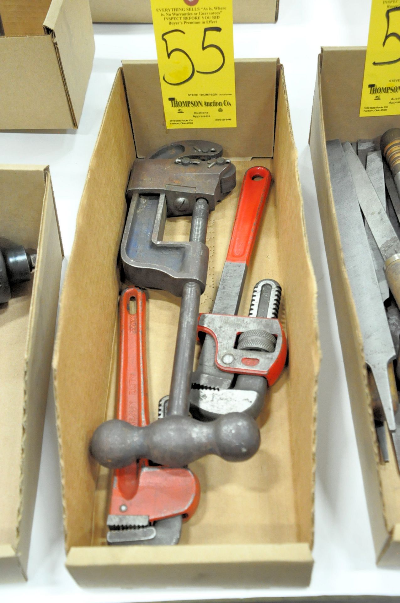 Lot-(1) Tubing Cutter, (1) 8" and (1) 12" Pipe Wrenches in (1) Box