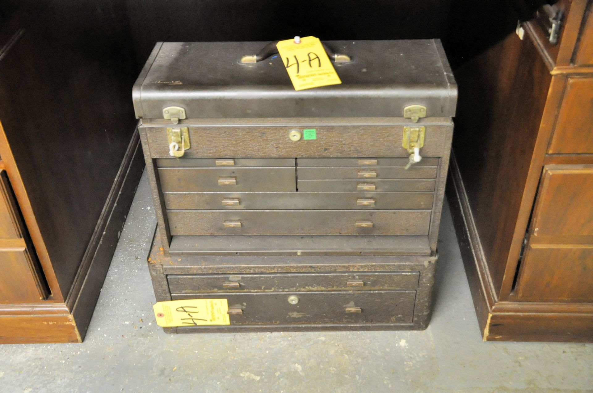 Lot-(1) Kennedy 2-Drawer Stacker Machinist Box and (1) Kennedy 7-Drawer Flip Top Machinist Box