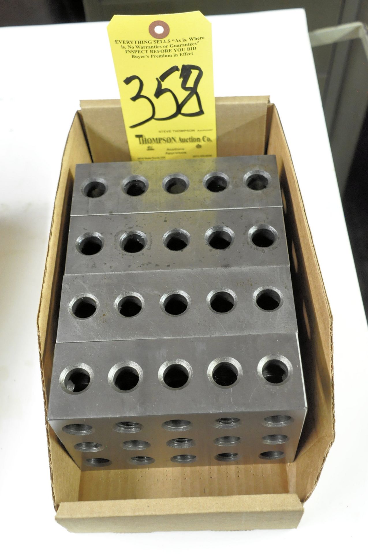 Lot-(4) 2" x 4" x 6" Matched Drilled and Tapped Honeycomb Setup Blocks in (1) Box