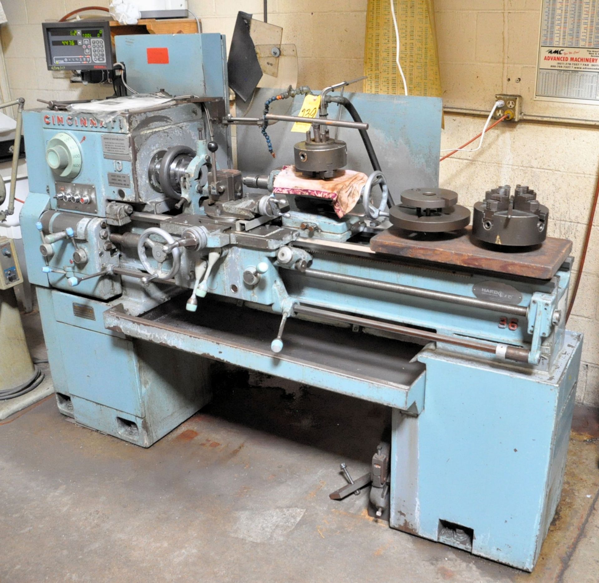 Cincinnati Toolroom Precision 10" x 36" Geared Head Engine Lathe, S/n HT 540 6, Newall 2-Axis