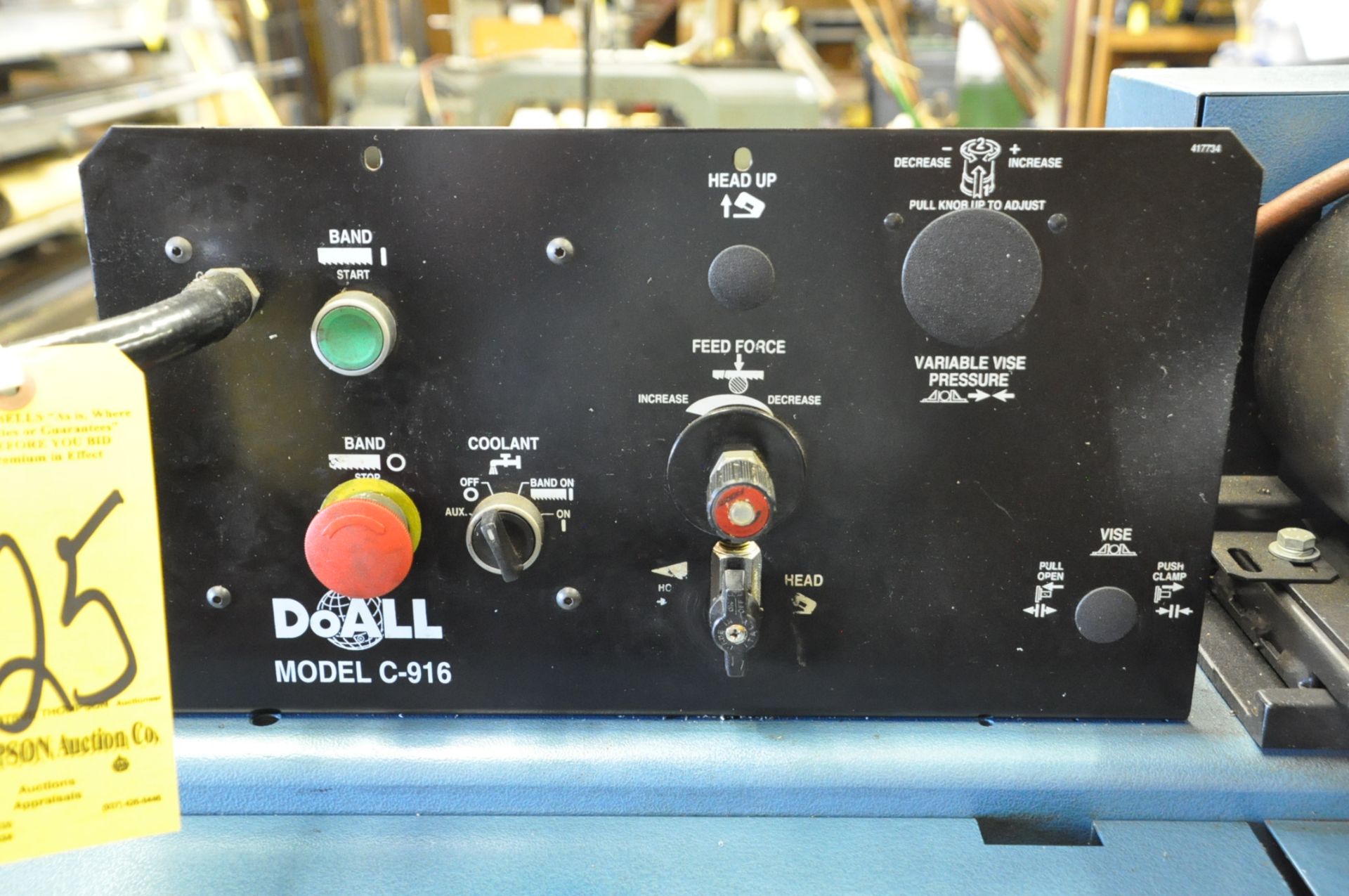 DoAll Model C-916M, 9" x 16" Horizontal Metal Cutting Band Saw, S/n 527-082245, 3-PH, - Image 3 of 7