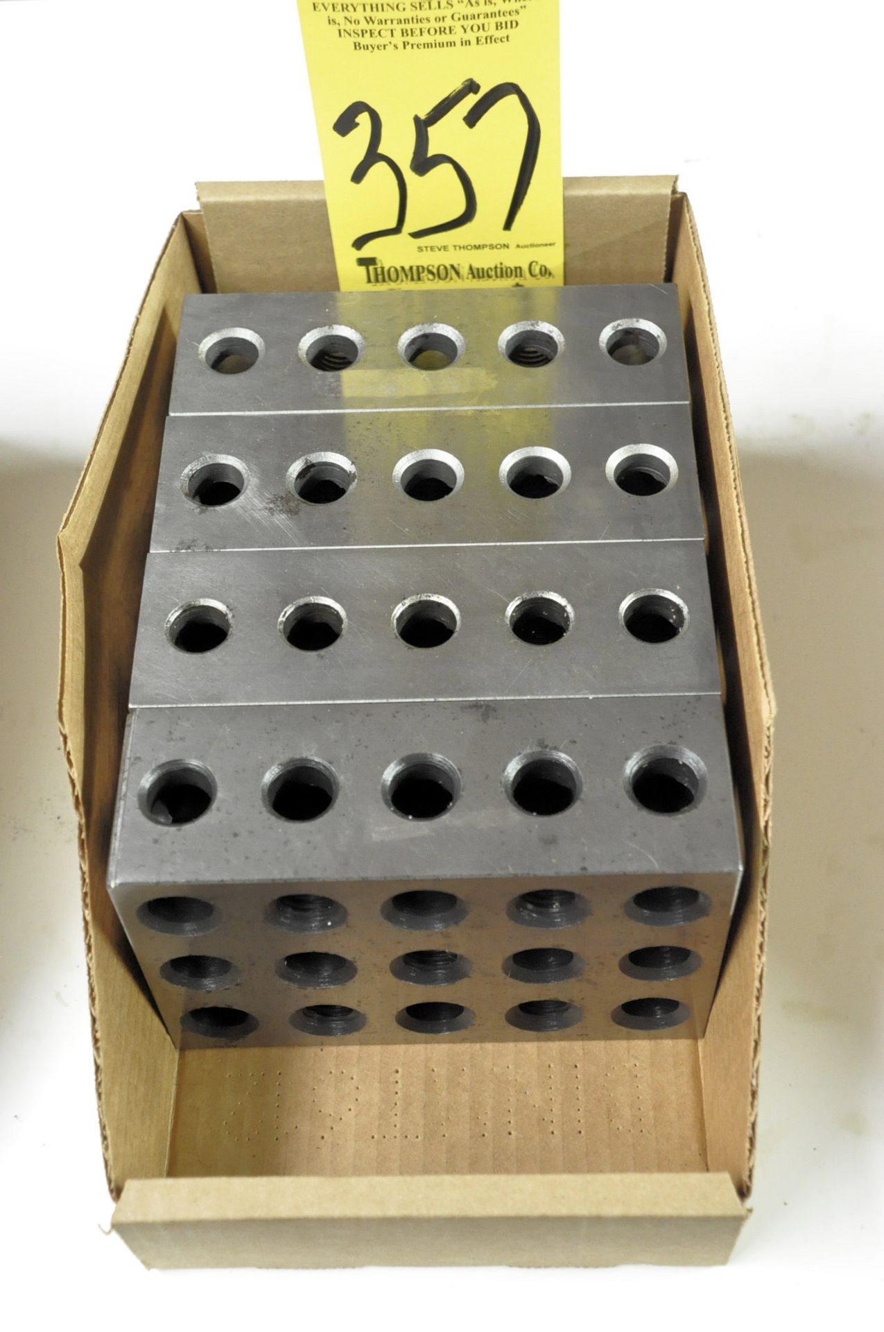 Lot-(4) 2" x 4" x 6" Matched Drilled and Tapped Honeycomb Setup Blocks in (1) Box