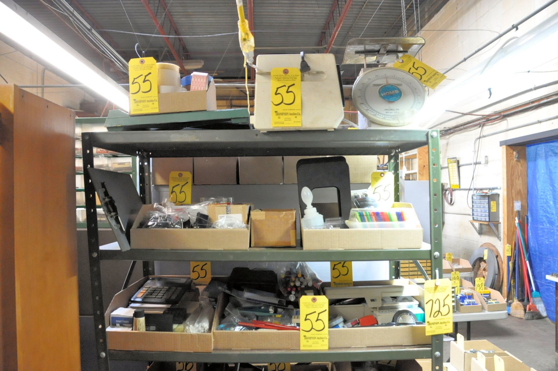 Lot-Various Office Supplies, HOMS Table Top Scale, Paper Cutter, Label Maker, Toaster Oven,