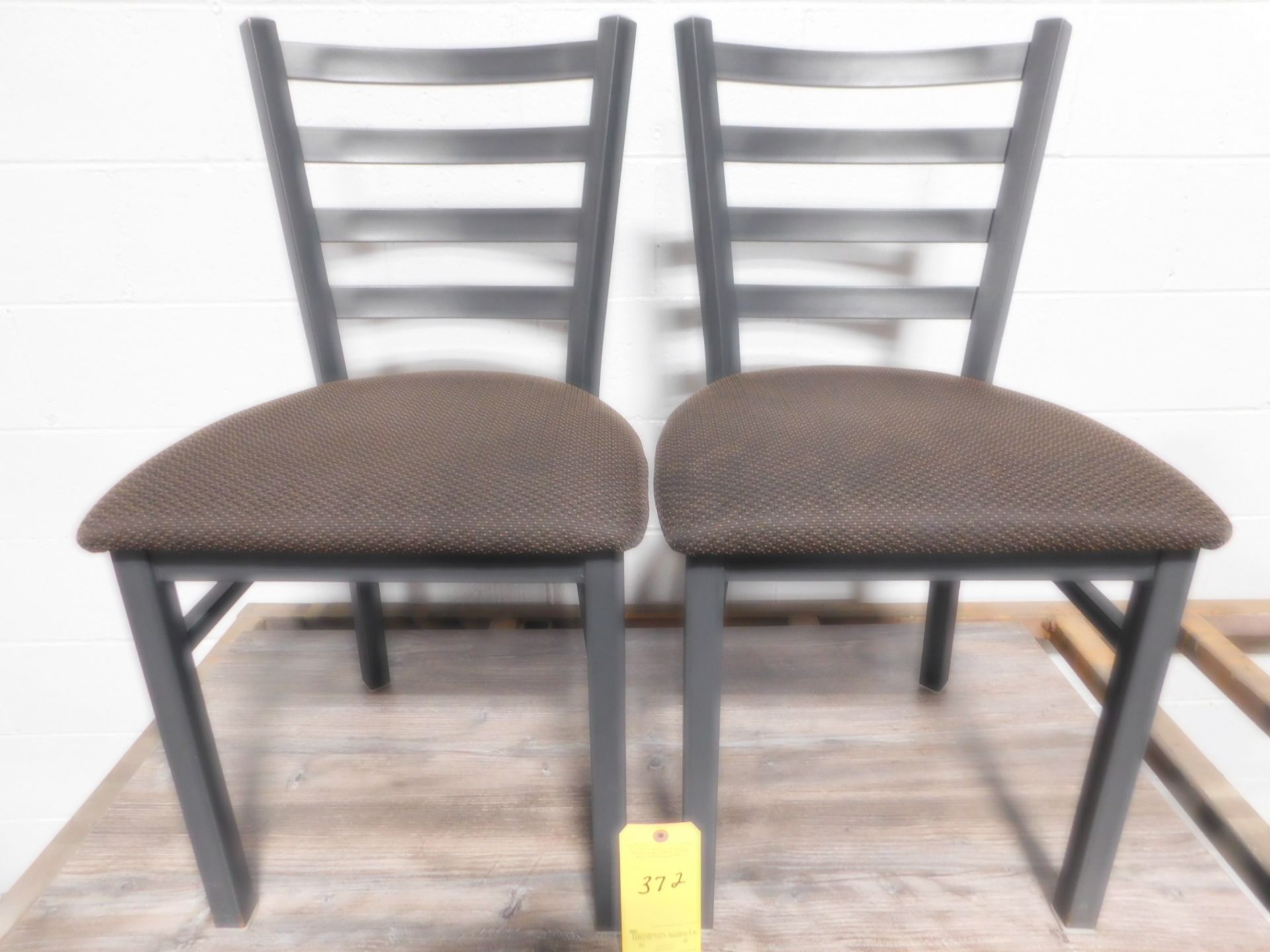 (2) Fabric Seat Dining Room Chairs, Ladder Back