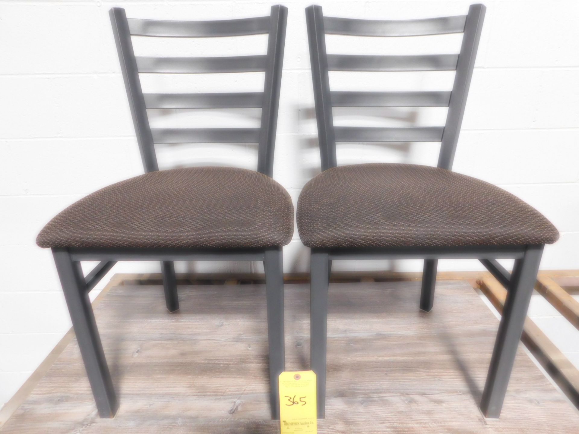 (2) Fabric Seat Dining Room Chairs, Ladder Back