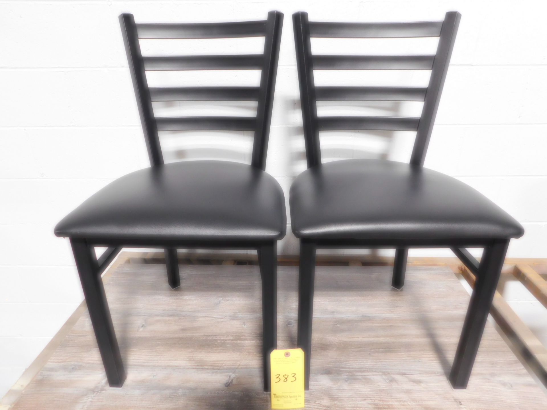 (2) Vinyl Seat Dining Room Chairs, Ladder Back