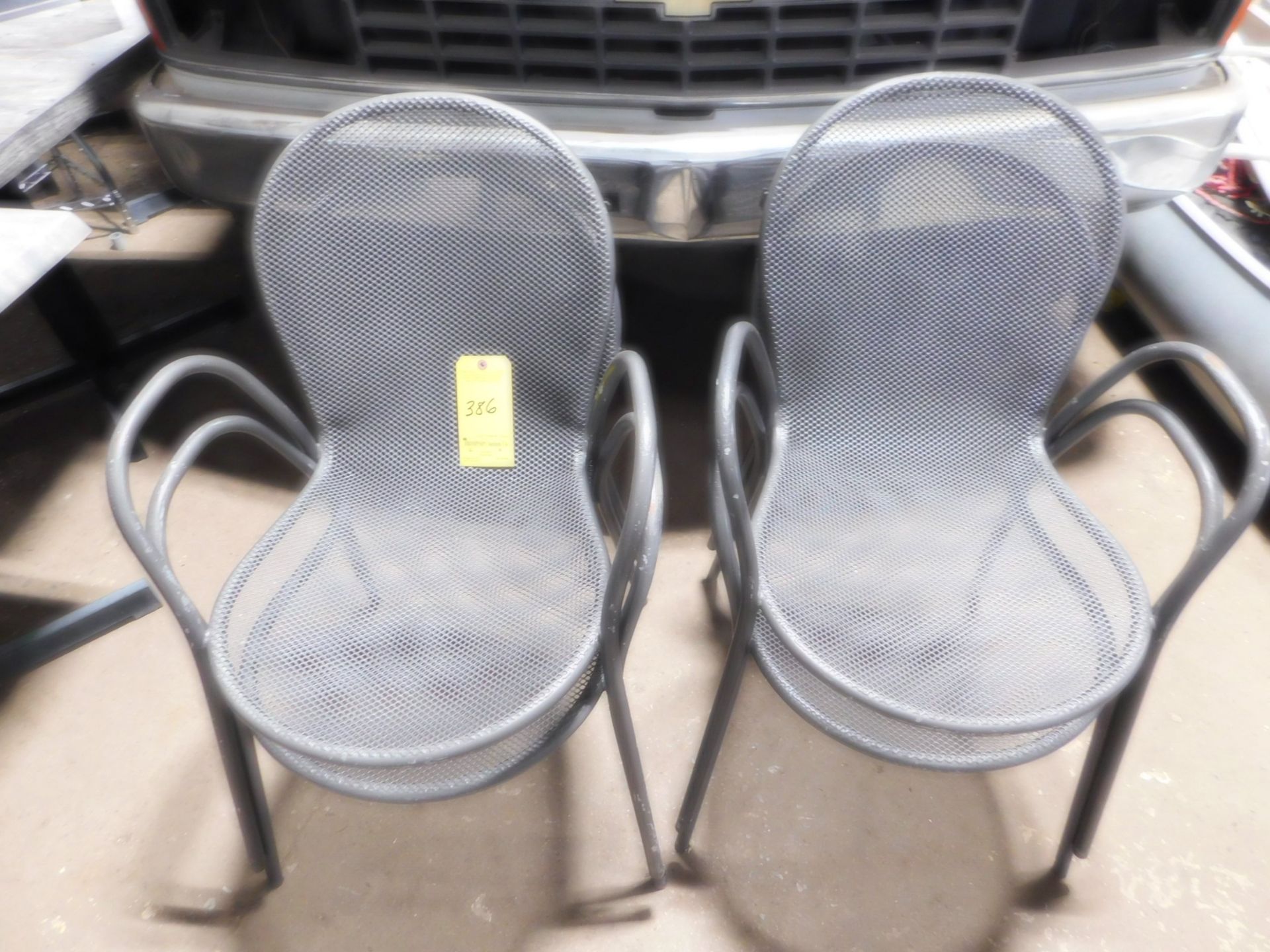 (4) Mesh Outdoor Arm Chairs